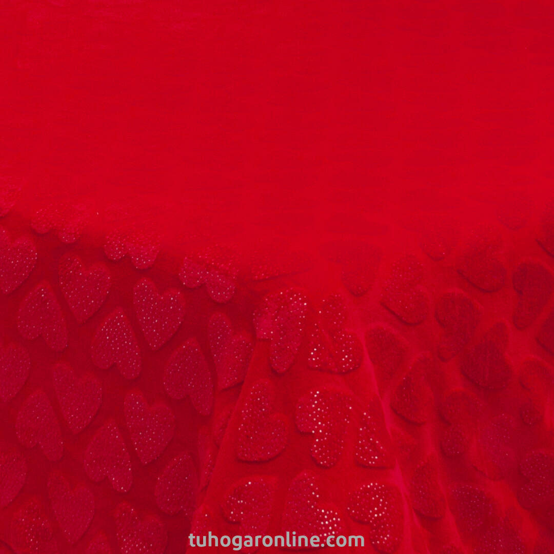 Cobija Piel De Durazo Esplendor Rojo Corazones Confortable