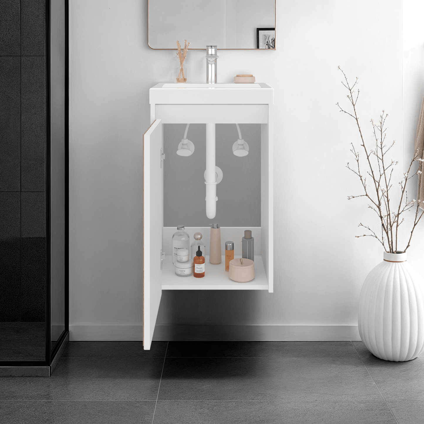 Mueble Lavamanos Syracuse 60X39X33 Rta Blanco Mqz Pino Zf