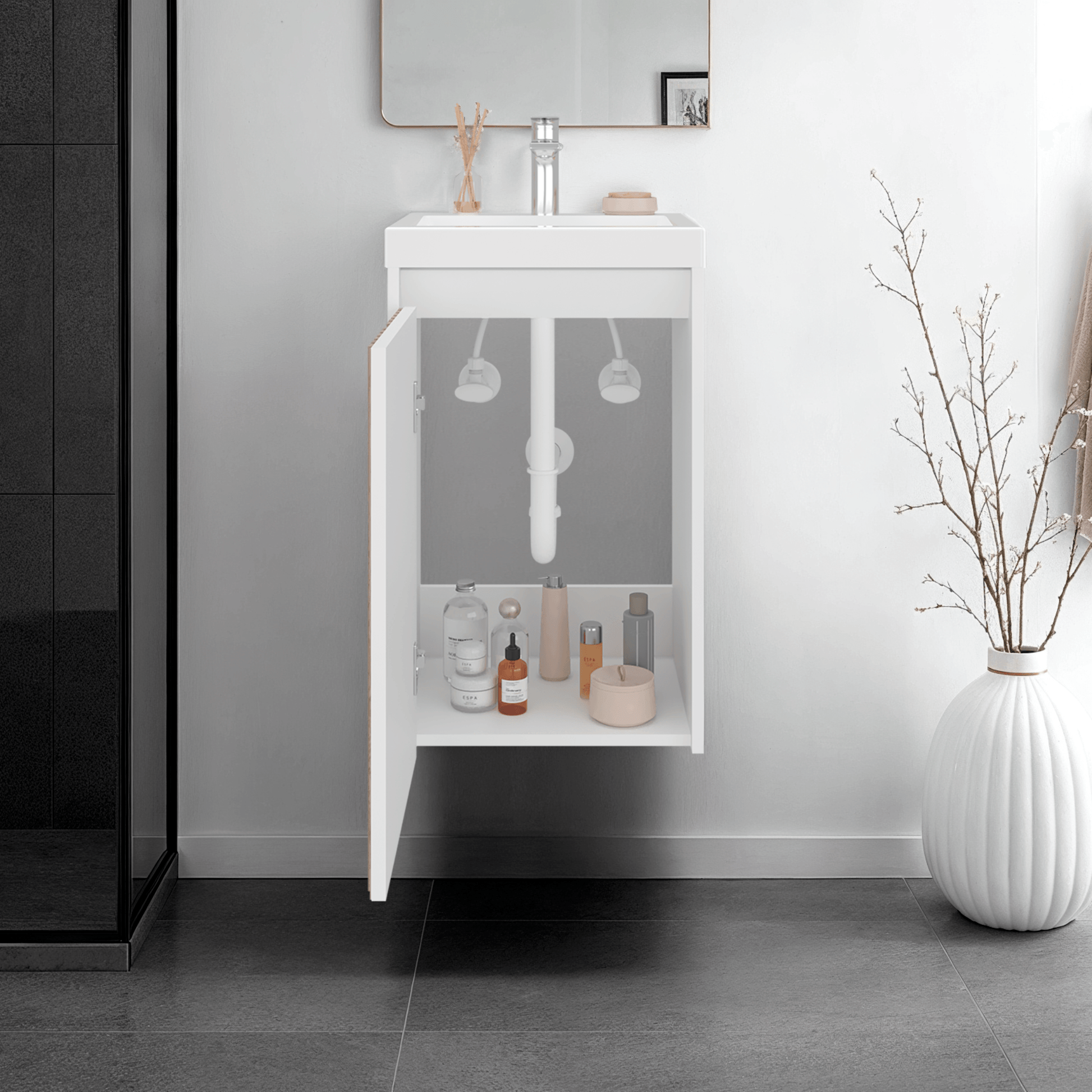 Mueble Lavamanos Syracuse 60X39X33 Rta Blanco Mqz Pino Zf