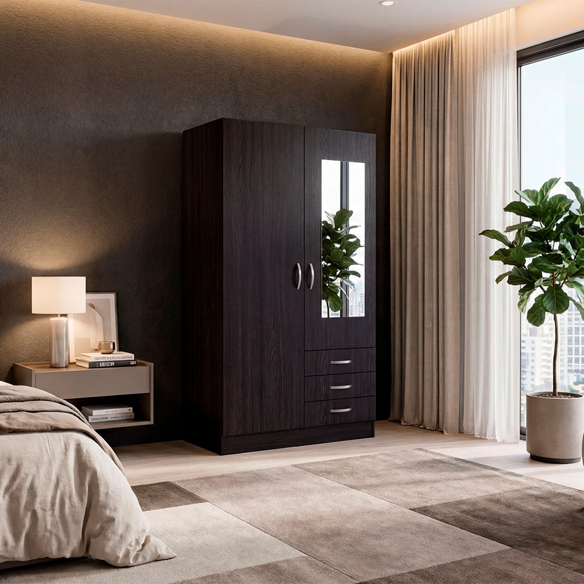 Closet Marfil 180X100X48 Rta Wengue Zf