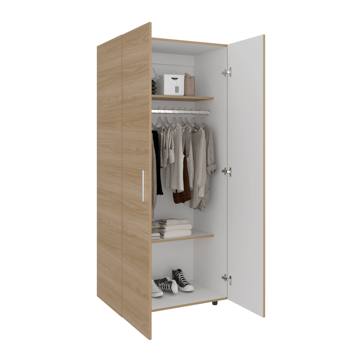 Closet Hogar 180 X 80 X 48 Rta Fresno + Blanco