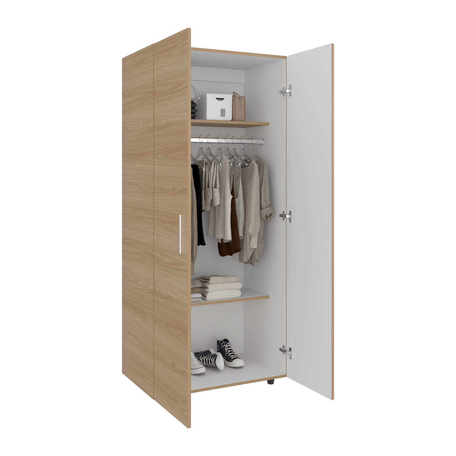 Closet Hogar 180 X 80 X 48 Rta Fresno + Blanco