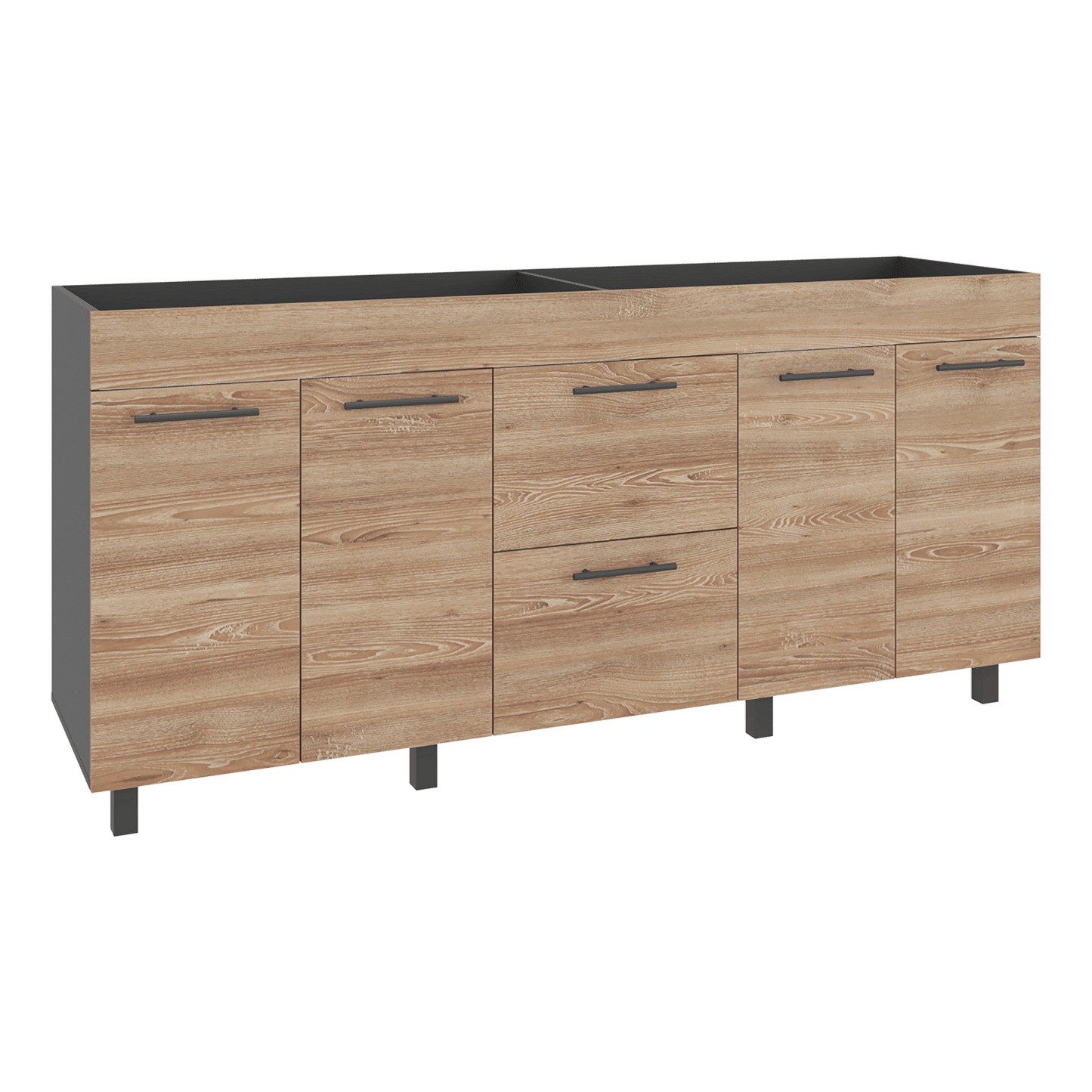 Mueble Inferior Cocina 180 Luna 84X180X50 Rta Wengue Miel