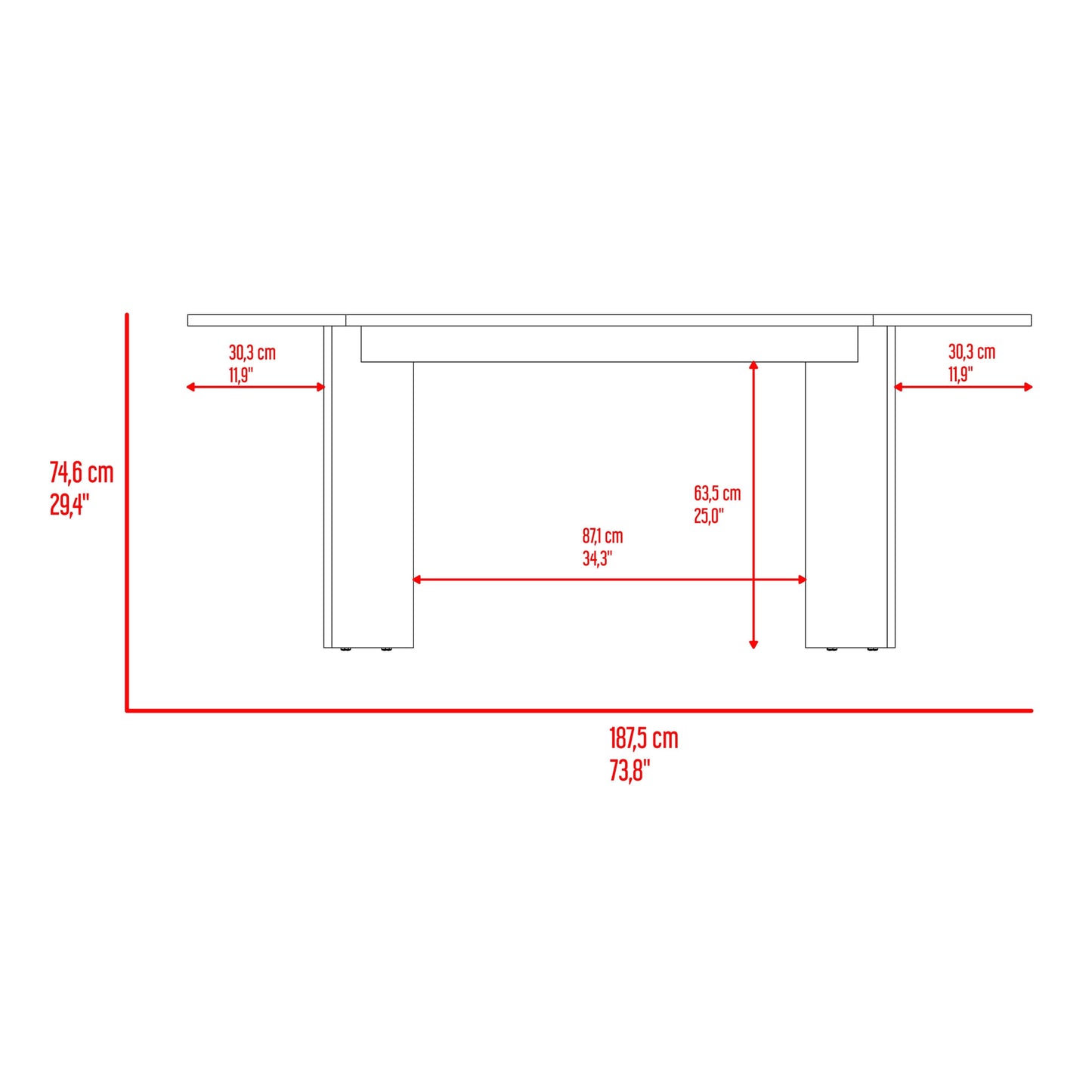 Comedor Ted 74X187X70 Rta Fresno Eu