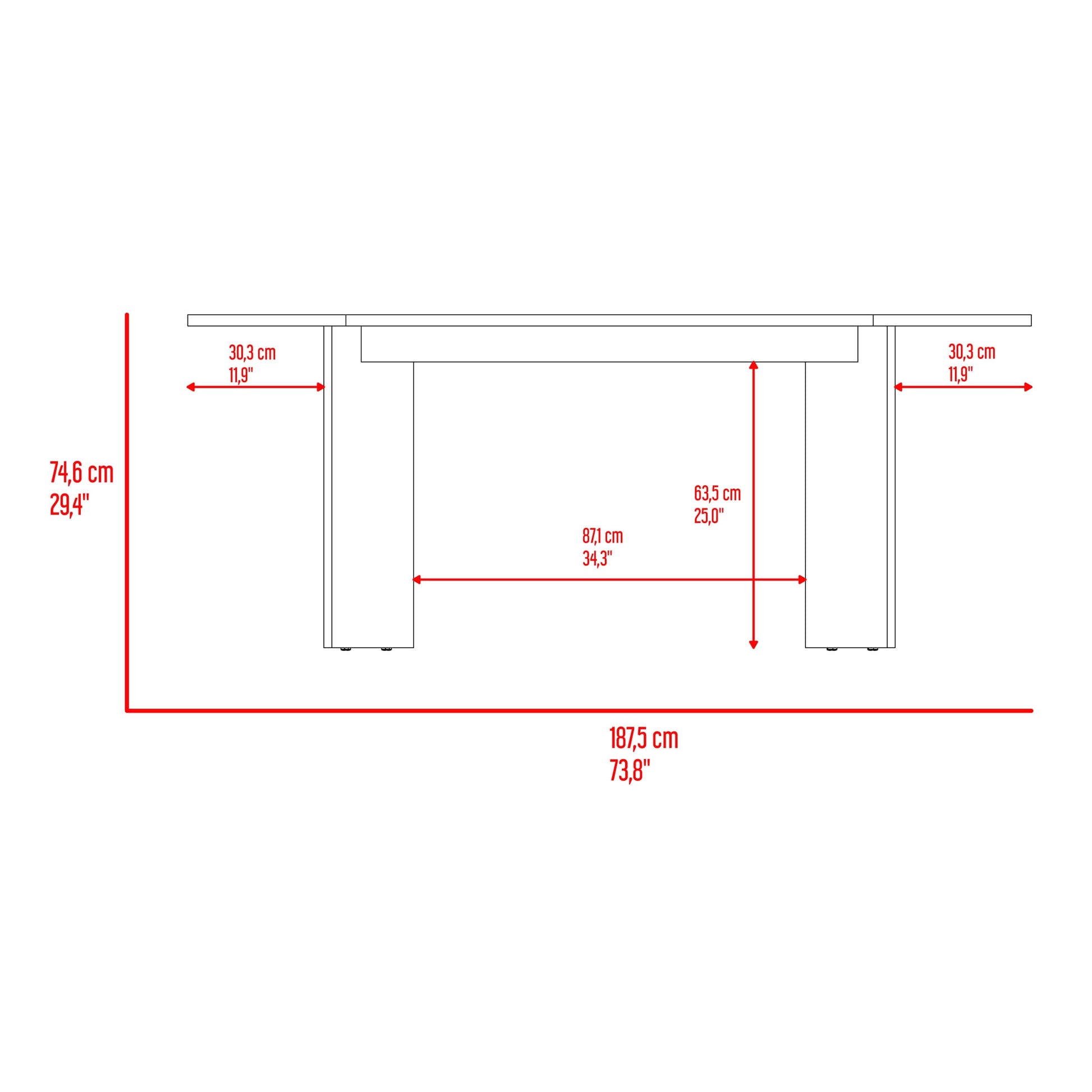 Comedor Ted 74X187X70 Rta Fresno Eu