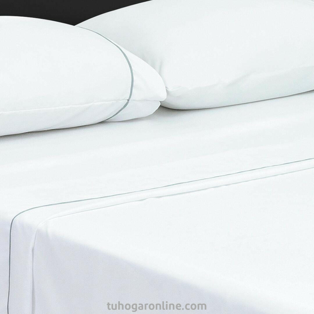 Juego De Sábanas Microfibra Suavizada Básica Cama 1.60 Blanca