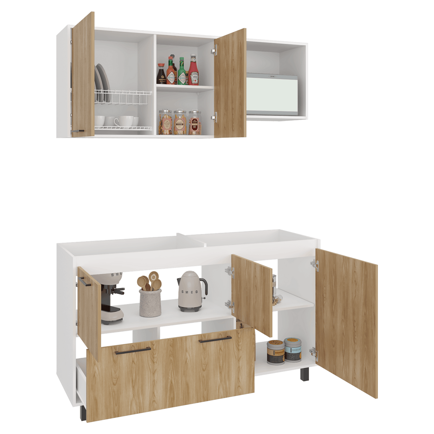 Cocina 150 Pacific 60X150X35 Rta Blanco Mqz Fresno Eu