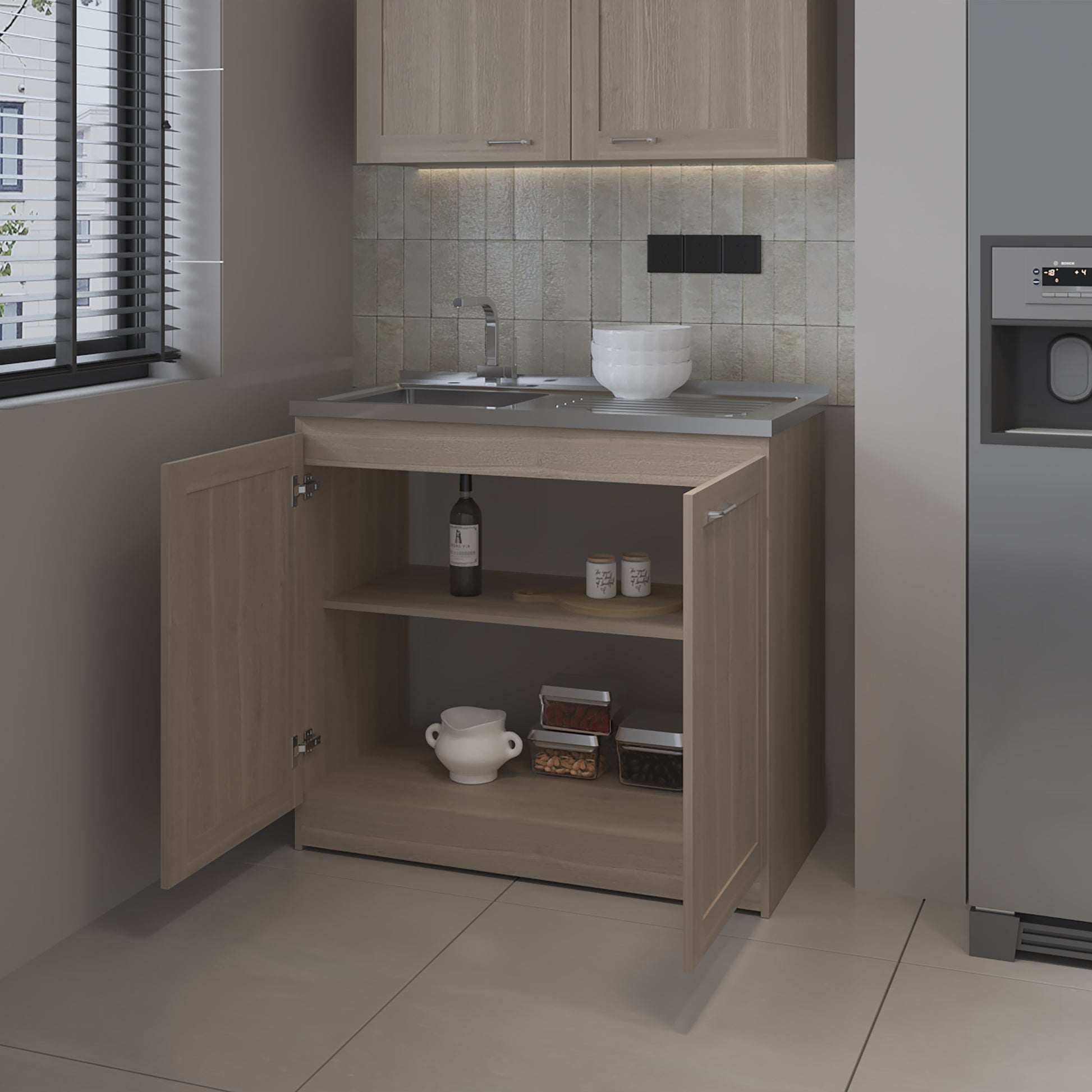 Mueble Inferior De Cocina Zurich 88X98X52 Rta Bardolino Zf