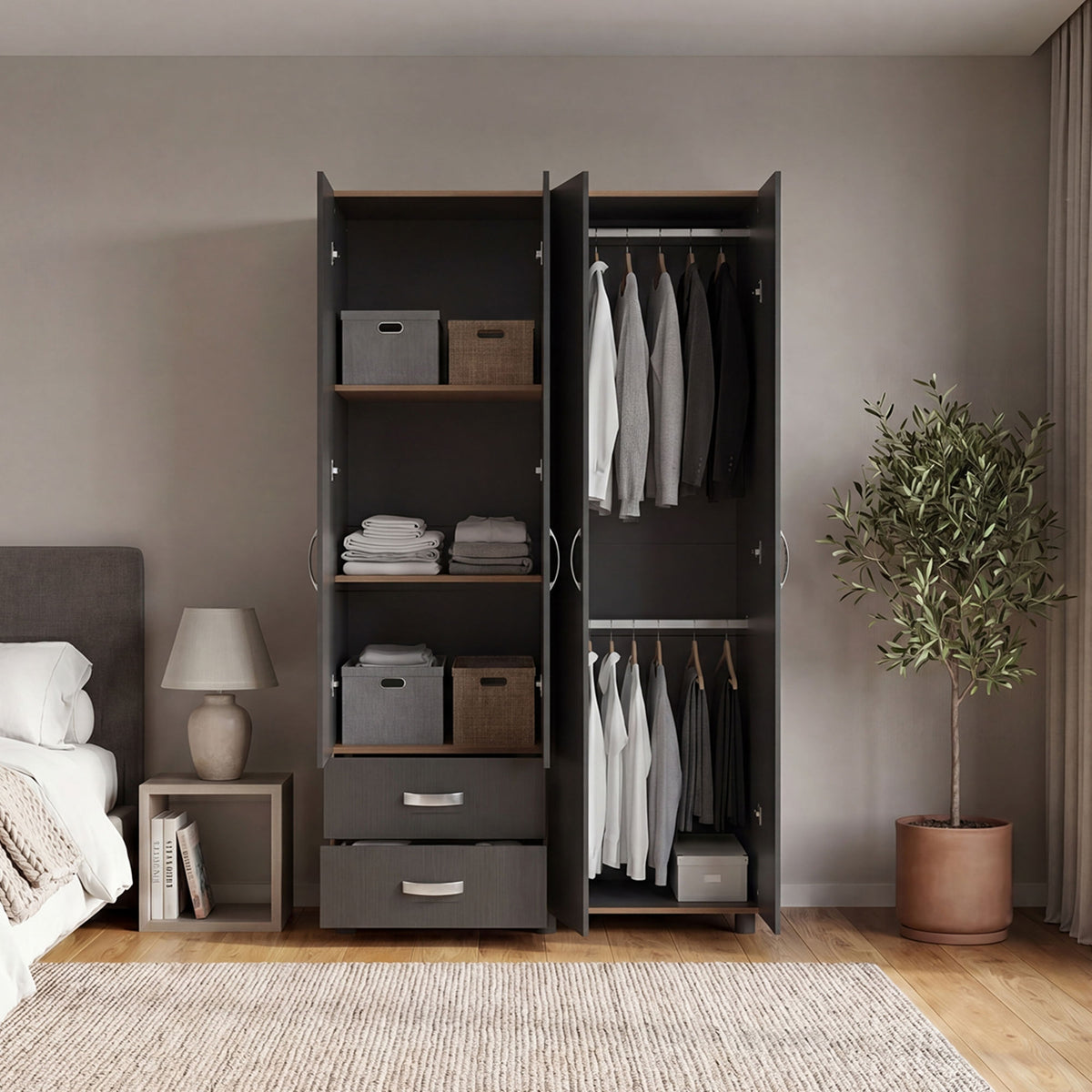 Closet Ankora 200X120X47 Rta Fresno Eu Wengue