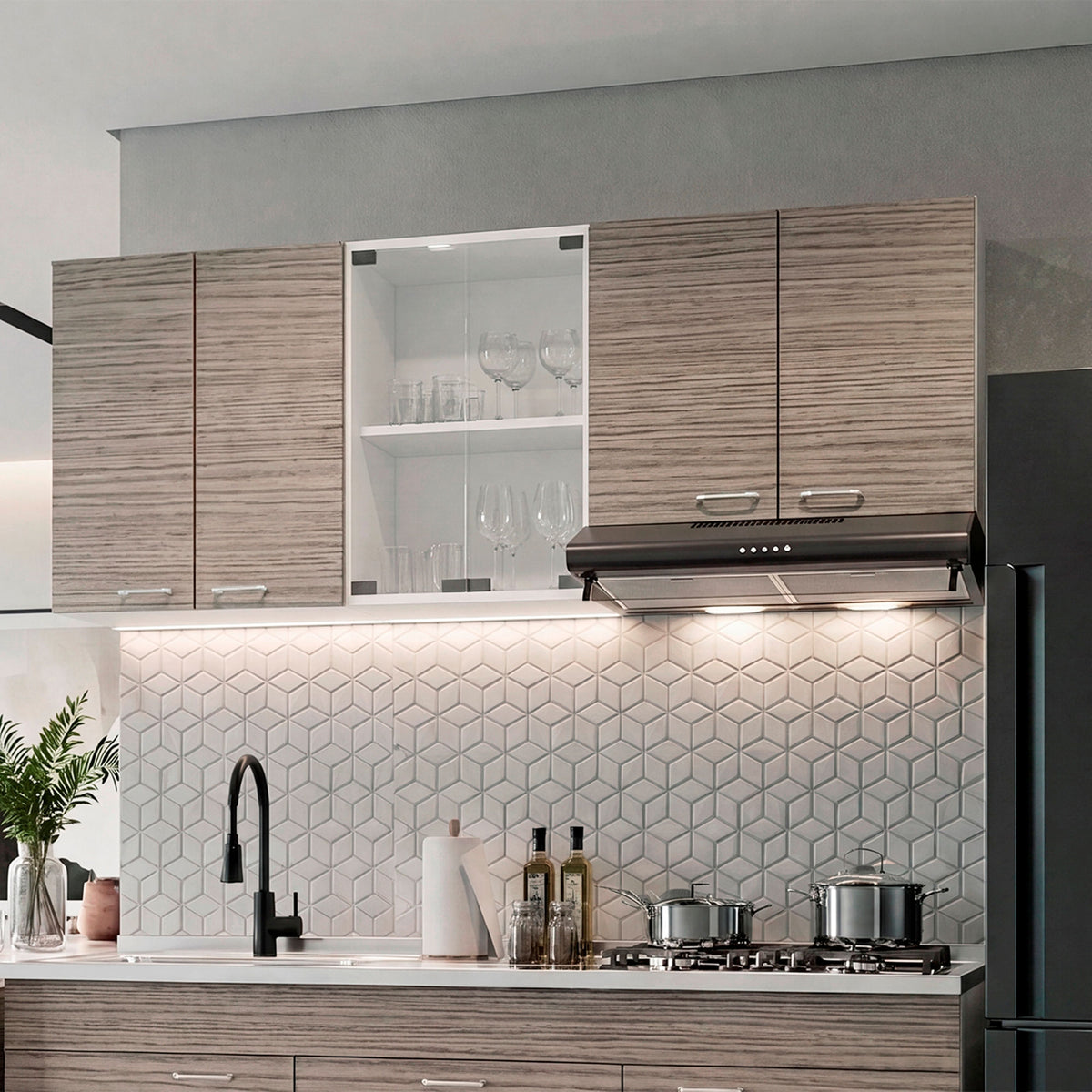 Mueble Superior Cocina Lumina 60X150X31 Rta Blanco Positano