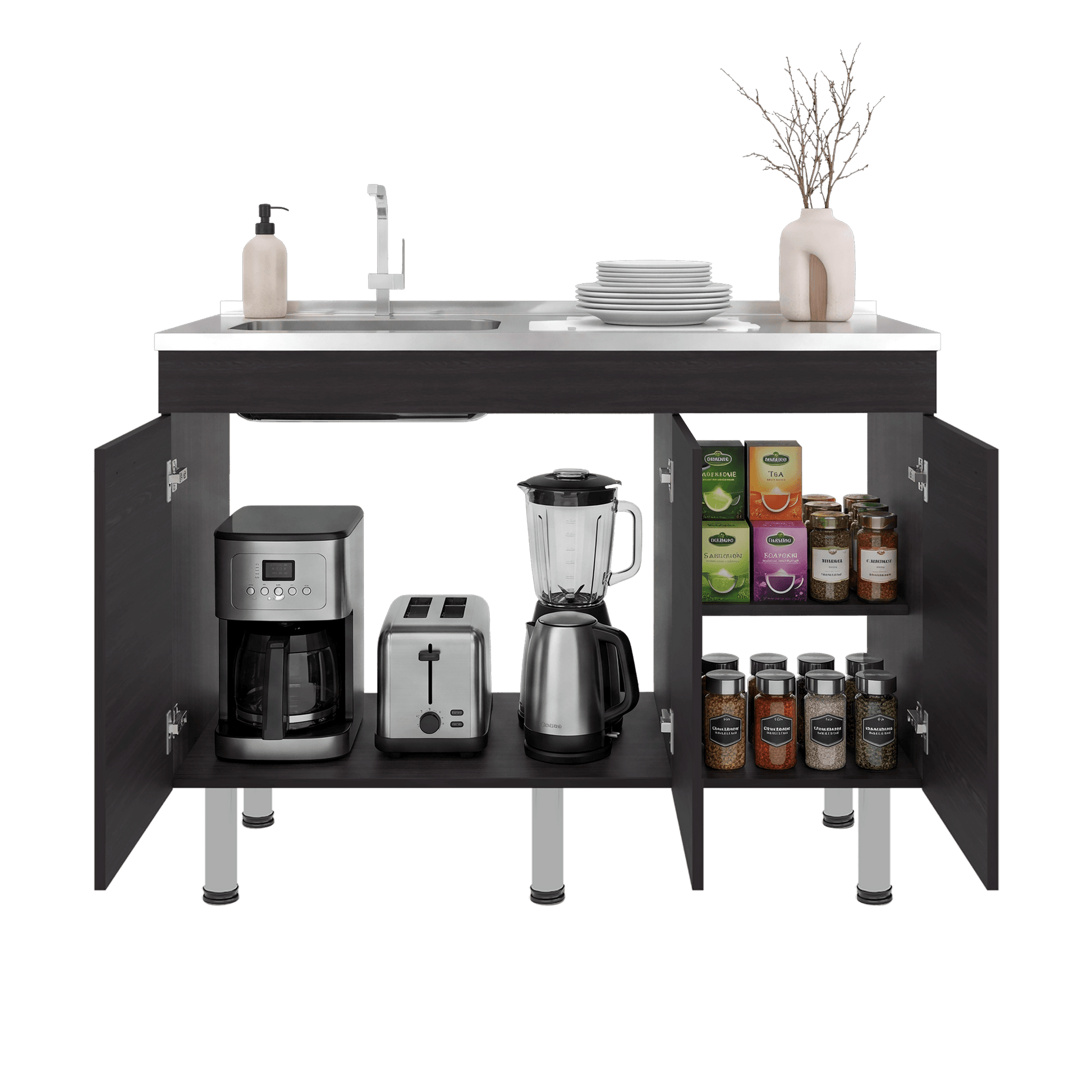 Mueble Inferior De Cocina Oceana 90X120X35 Rta Wengue Zf