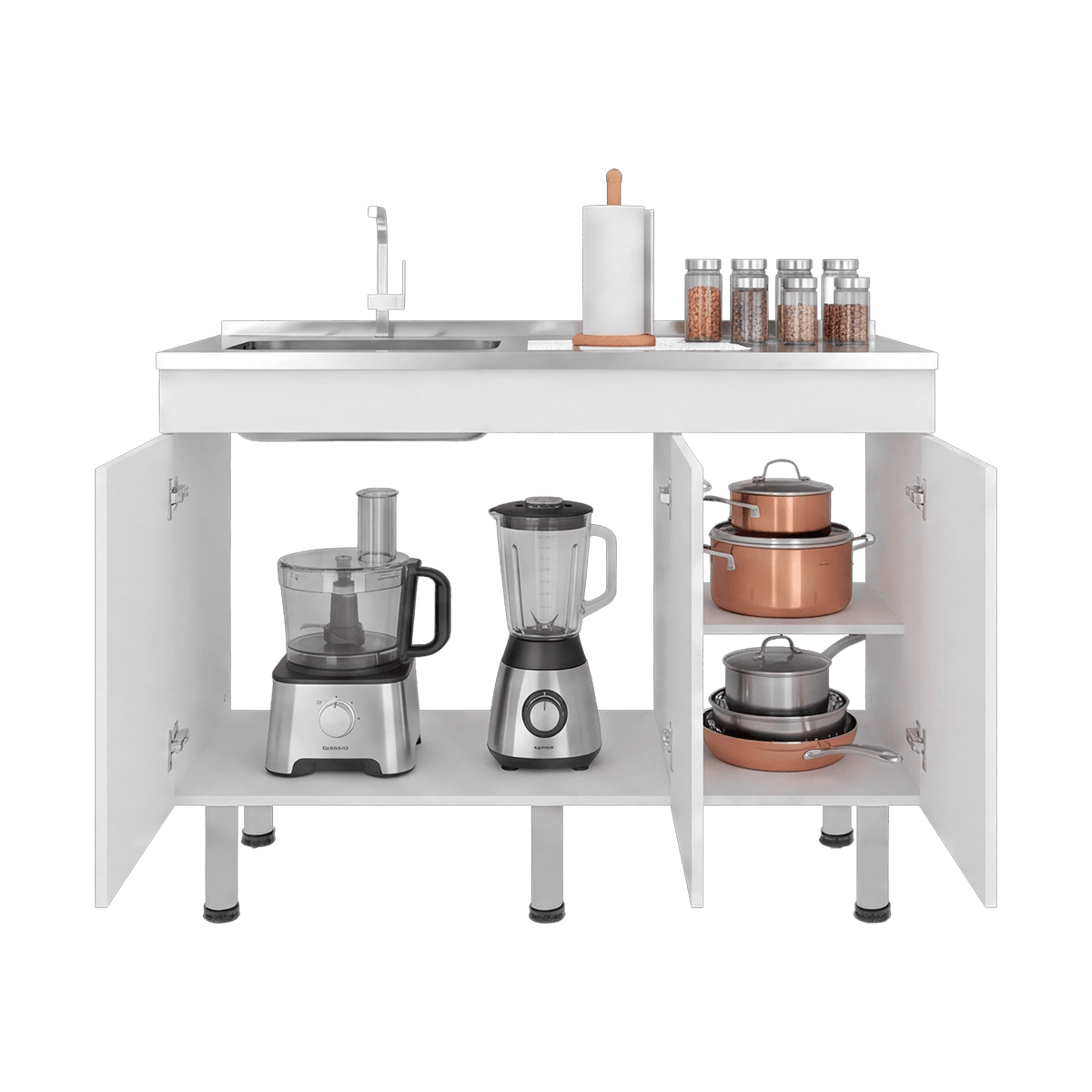 Mueble Inferior De Cocina Oceana 90X120X35 Rta Blanco Zf