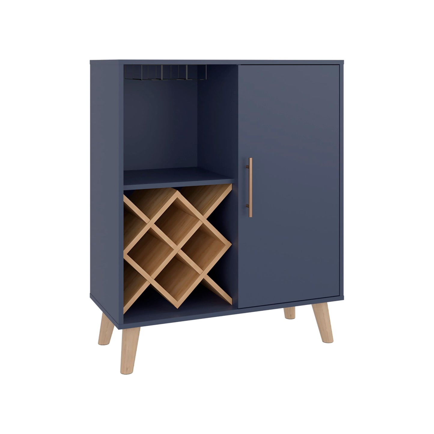 Mueble Bar Baja Cueva 98X80X38 Azul Fresno Zf