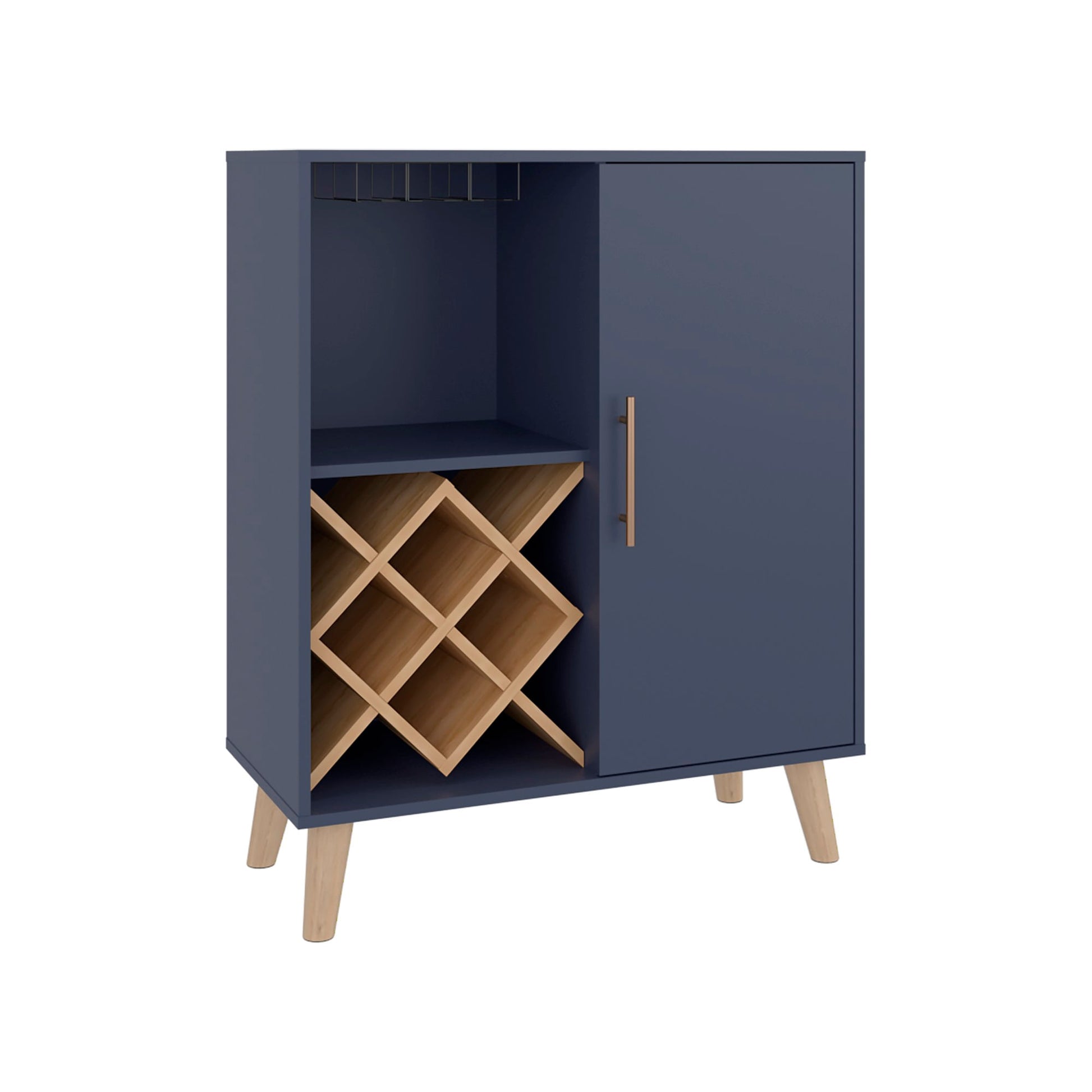 Mueble Bar Baja Cueva 98X80X38 Azul Fresno Zf