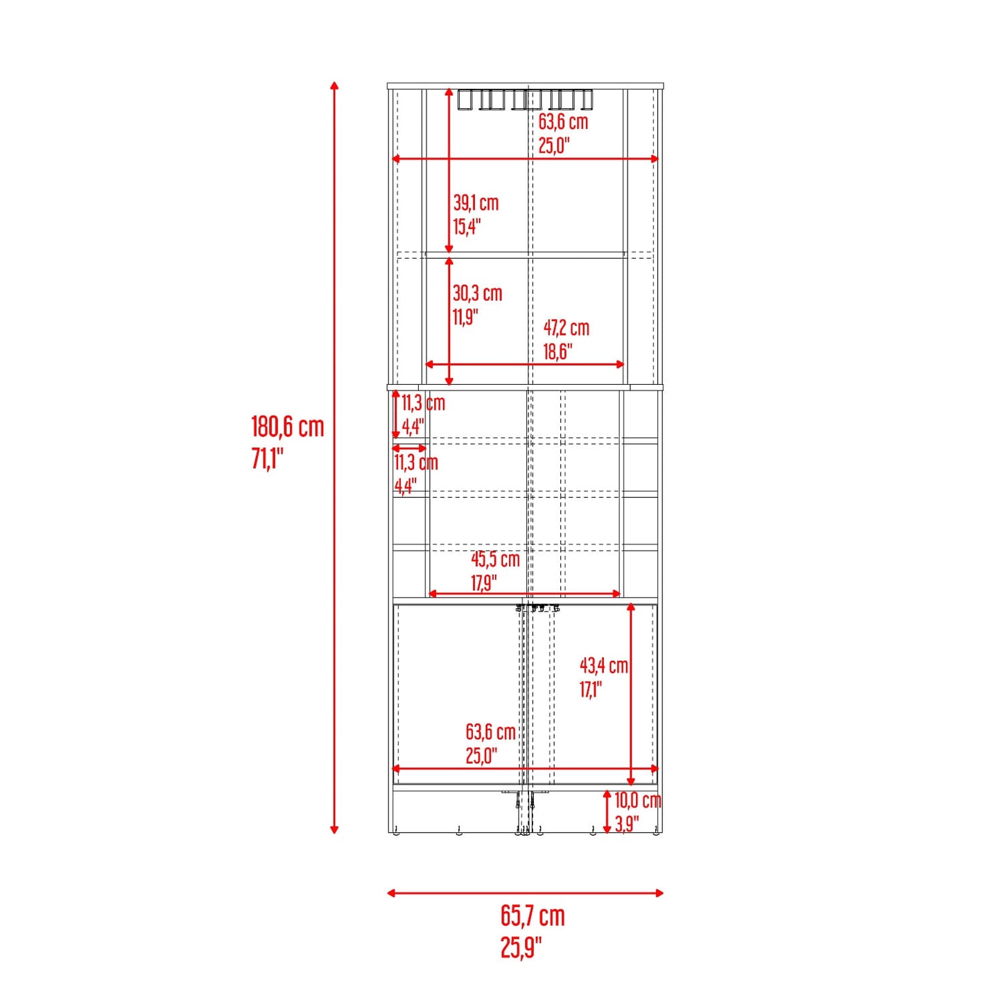 Bar Renens 180X46X46 Rta Nogal Carpri