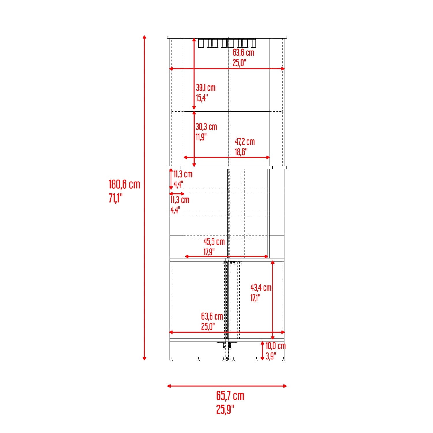 Bar Renens 180X46X46 Rta Nogal Carpri