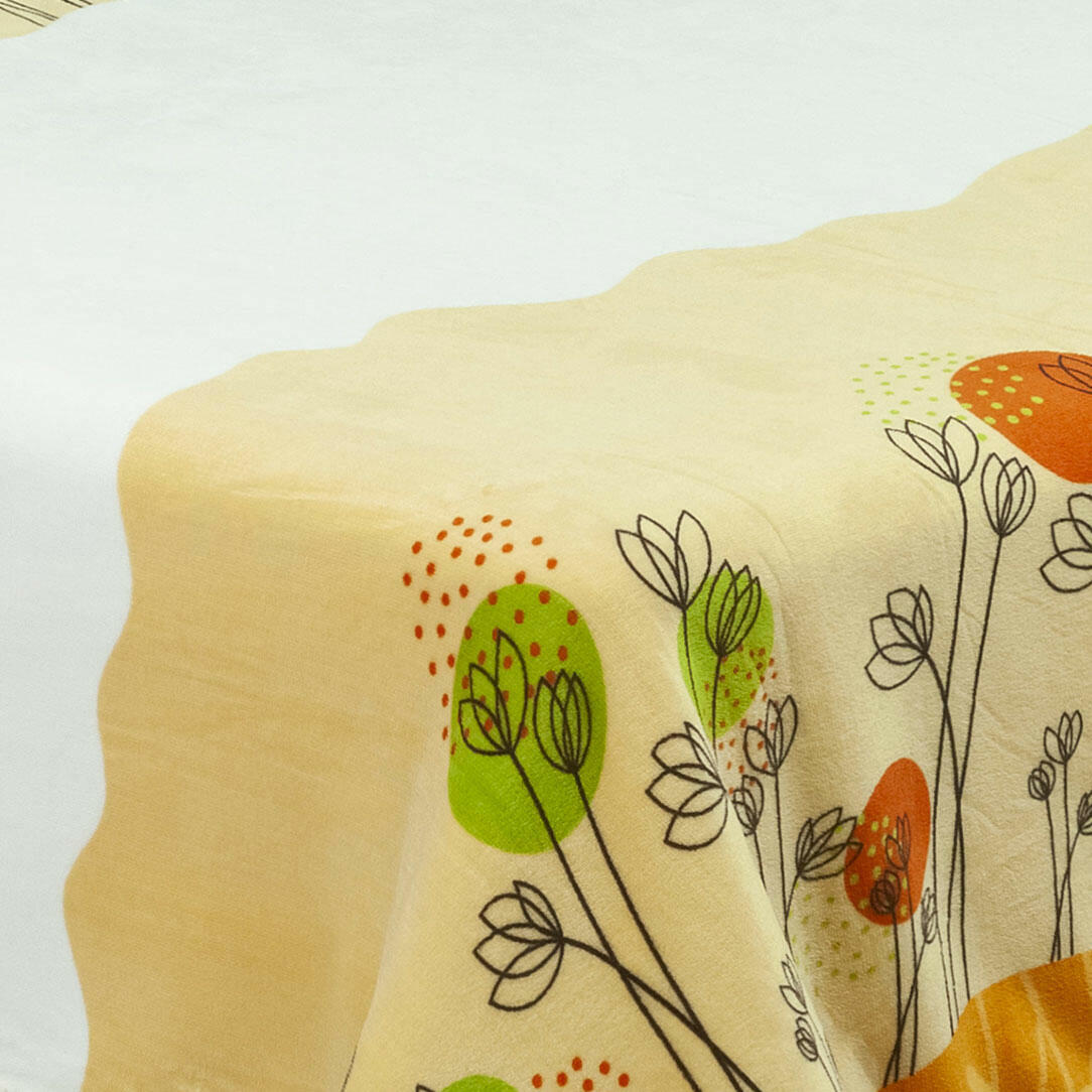 Cobija Ovejera Estampada Crema Verde Circulos Suave