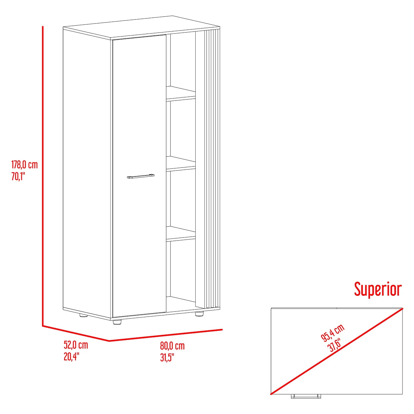 Closet Vance 178X80X52 Rta Fresno Eu Capri