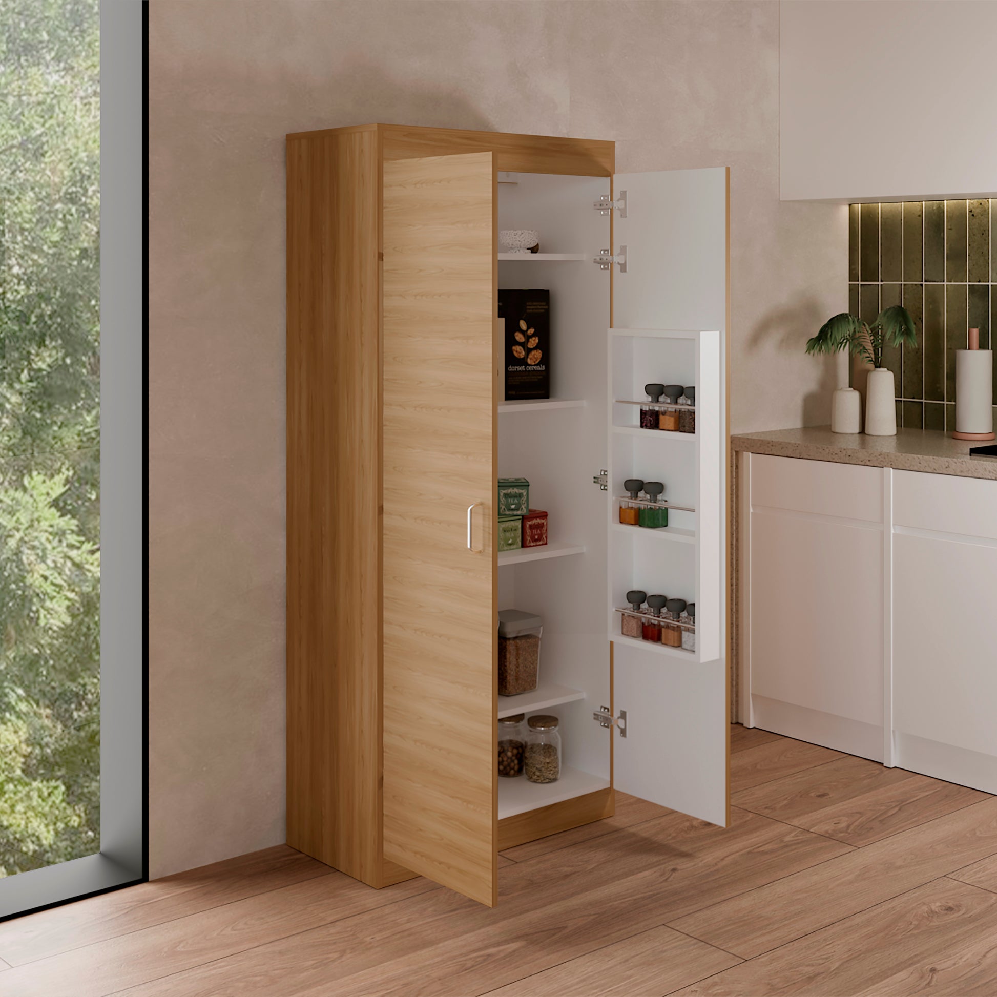 Mueble Alacena Varese 160X70X36 Rta Fresno Eu Blanco