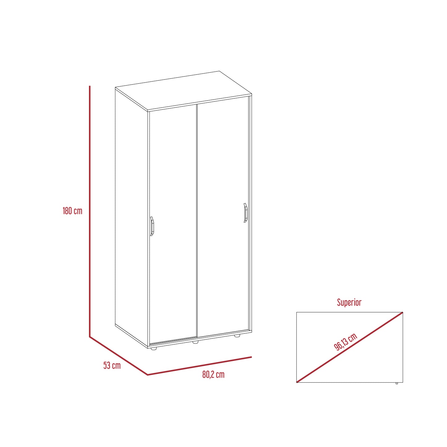 Closet Belfort 180 X 80 X 53 Rta Milan + Blanco