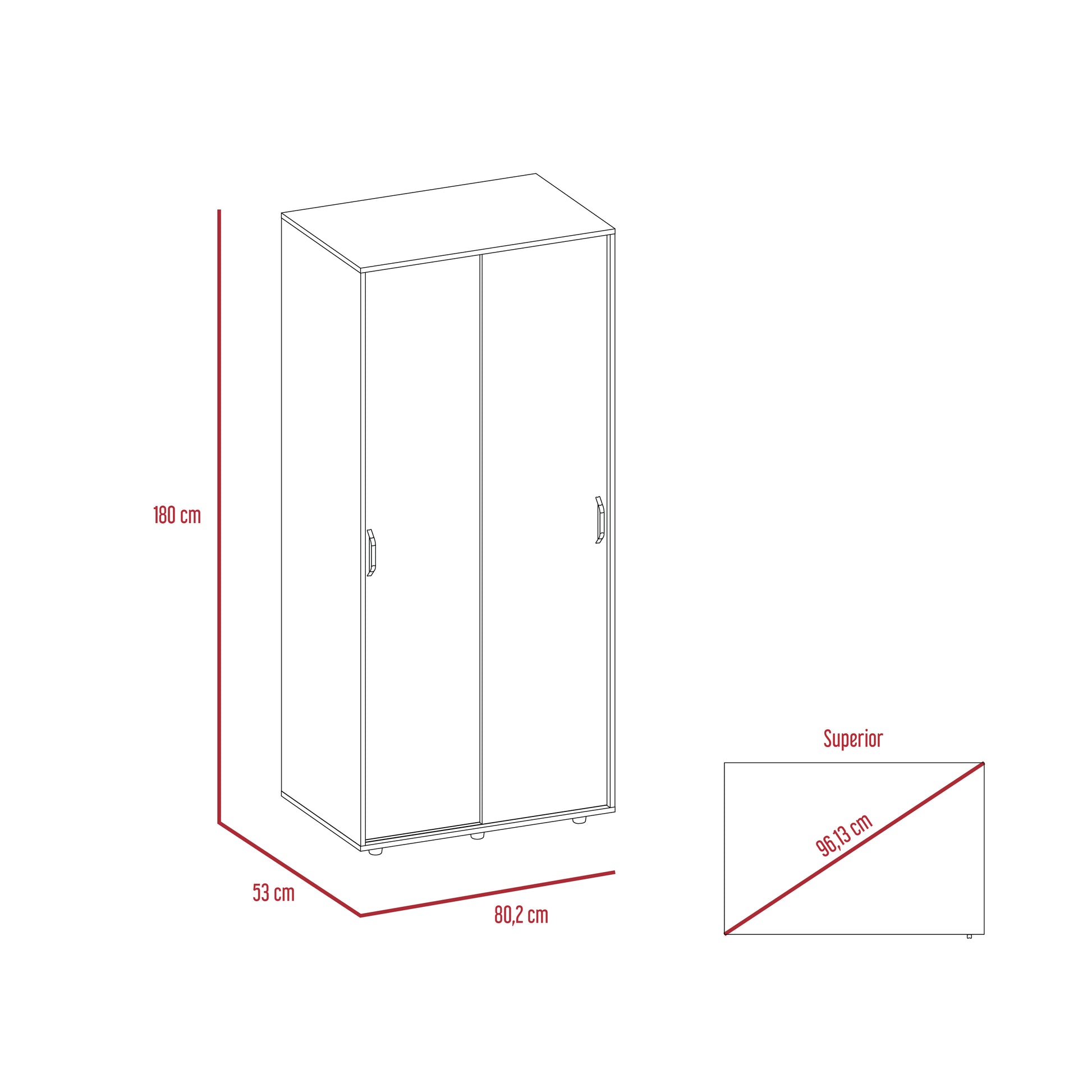 Closet Belfort 180 X 80 X 53 Rta Milan + Blanco