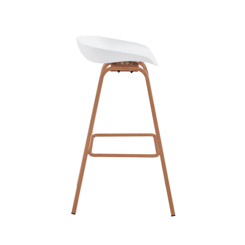 Set X2 Banco De Bar B-47 - Bm-Wb02 Rta 86X54X47 Blanco-Café Claro