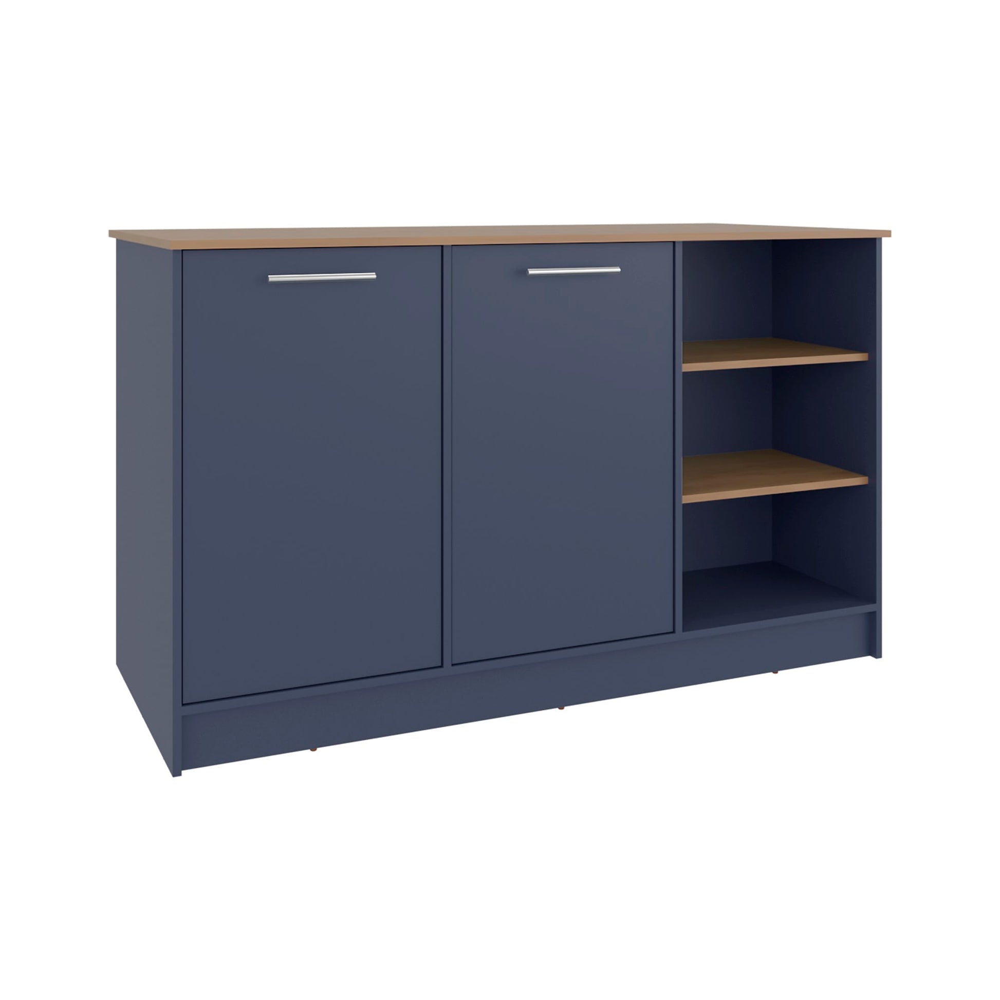 Isla De Cocina Ginger 90X150X67 Rta Azul Fresno Zf