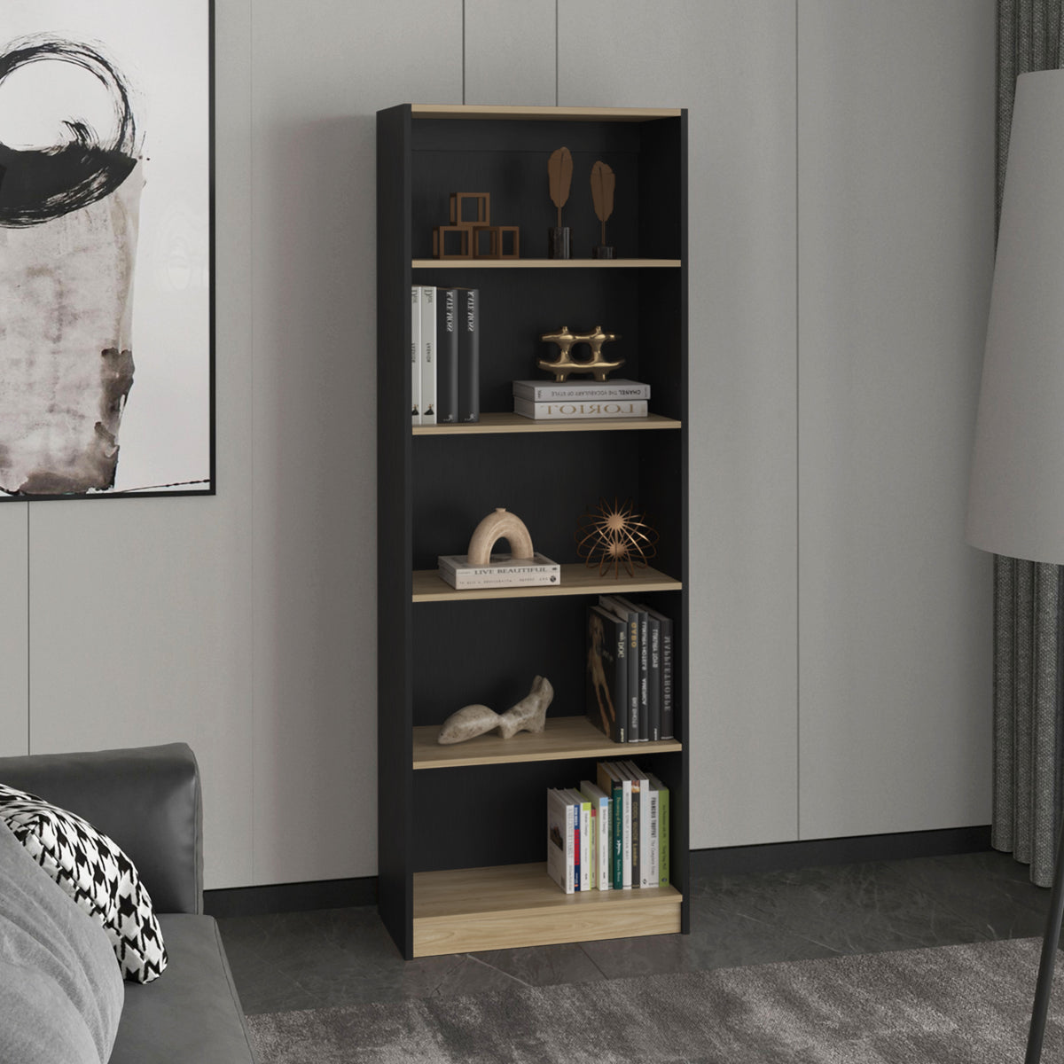 Estante Home E3 5 Espacios 180X628X29 Rta Wengue Fresno N/A