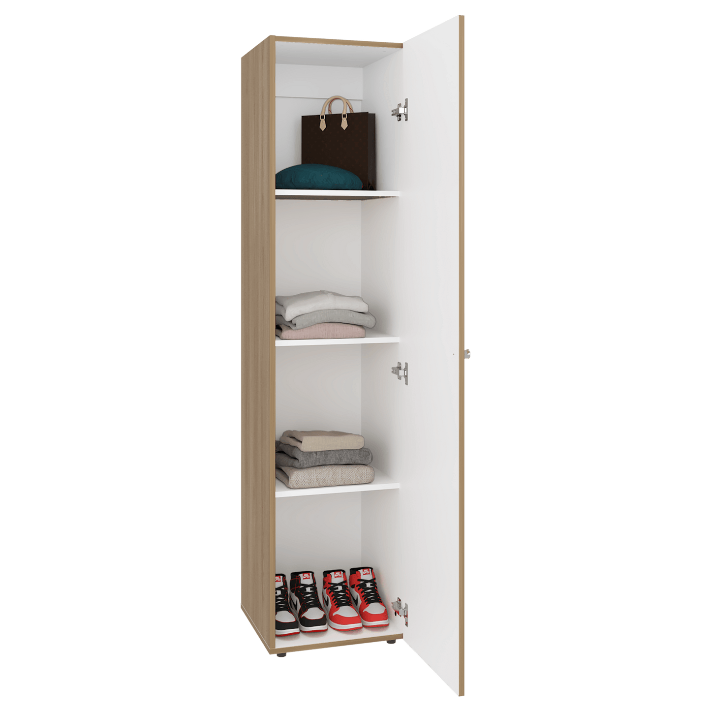 Closet Con Espejo Home Dreams 170X40X40 Rta Fresno Blanco Zf