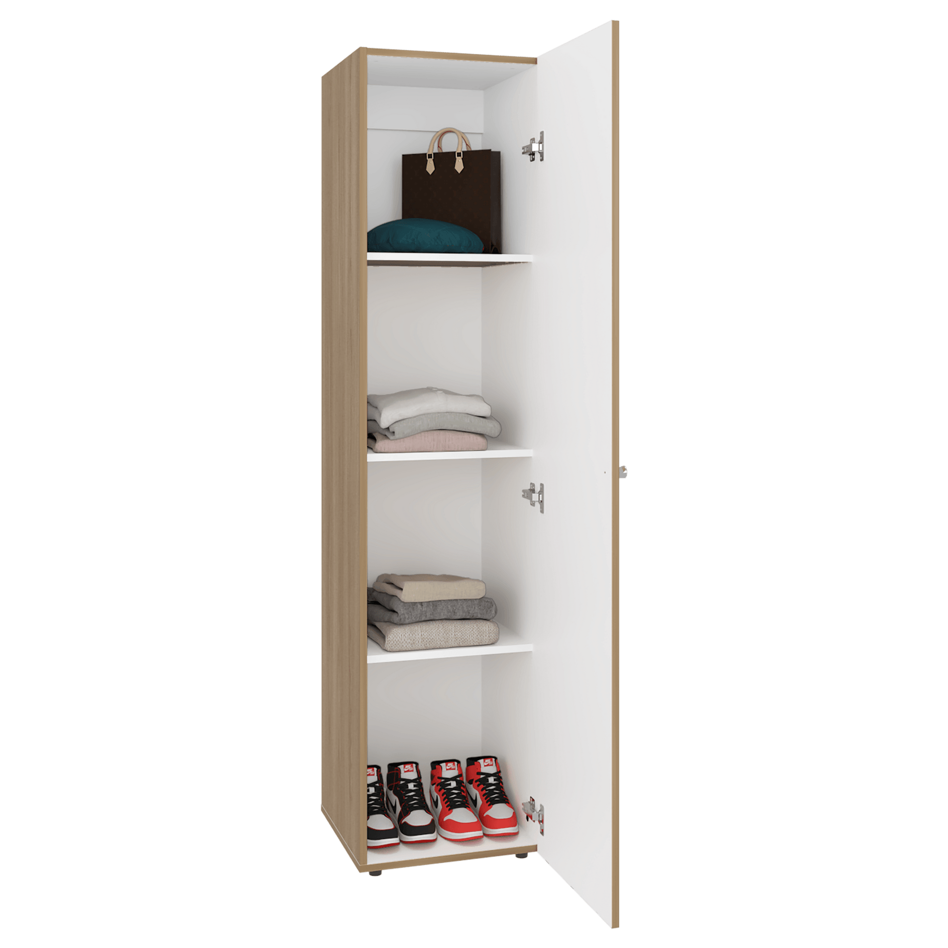 Closet Con Espejo Home Dreams 170X40X40 Rta Fresno Blanco Zf