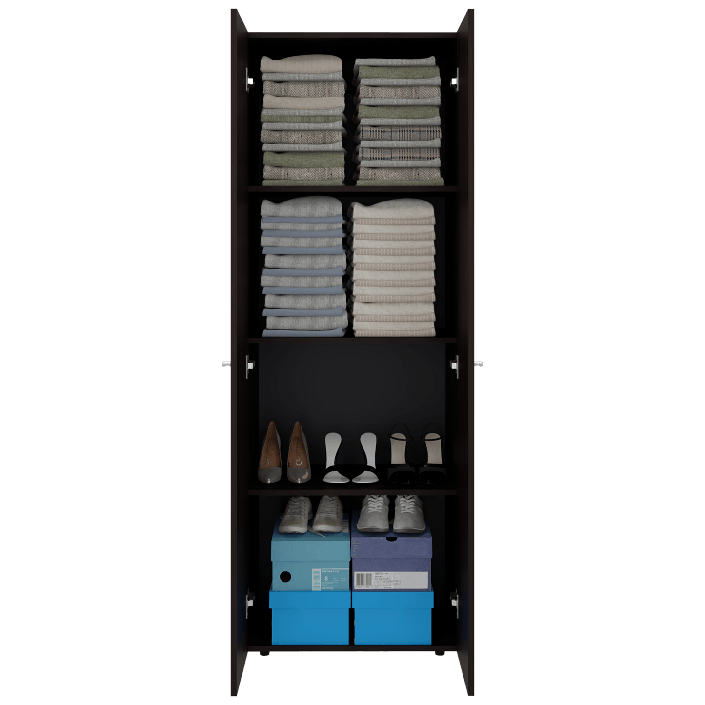 Closet 2 Puertas Tuhogar 170X60X40 Rta Nogal Negro Zf