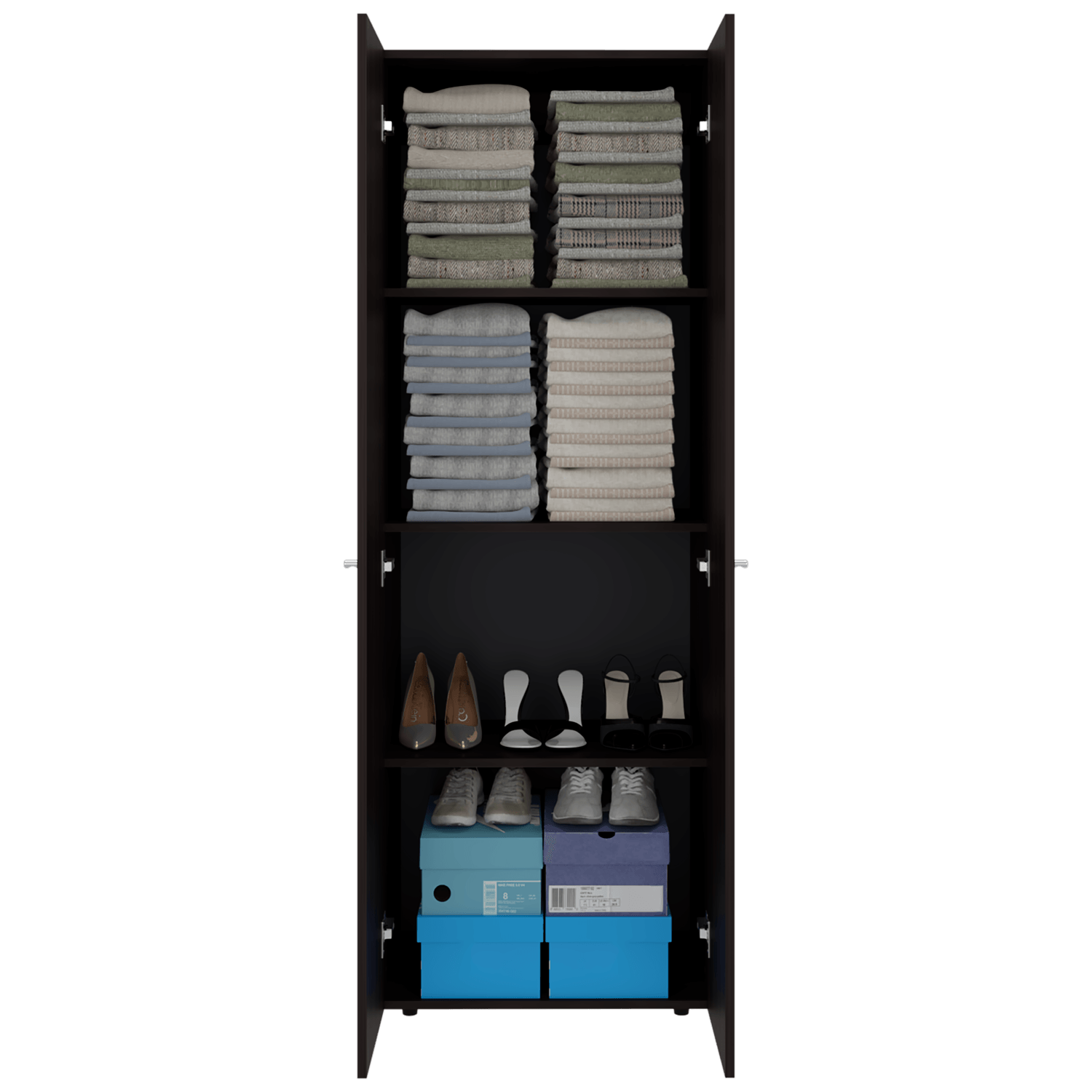 Closet 2 Puertas Tuhogar 170X60X40 Rta Nogal Negro Zf