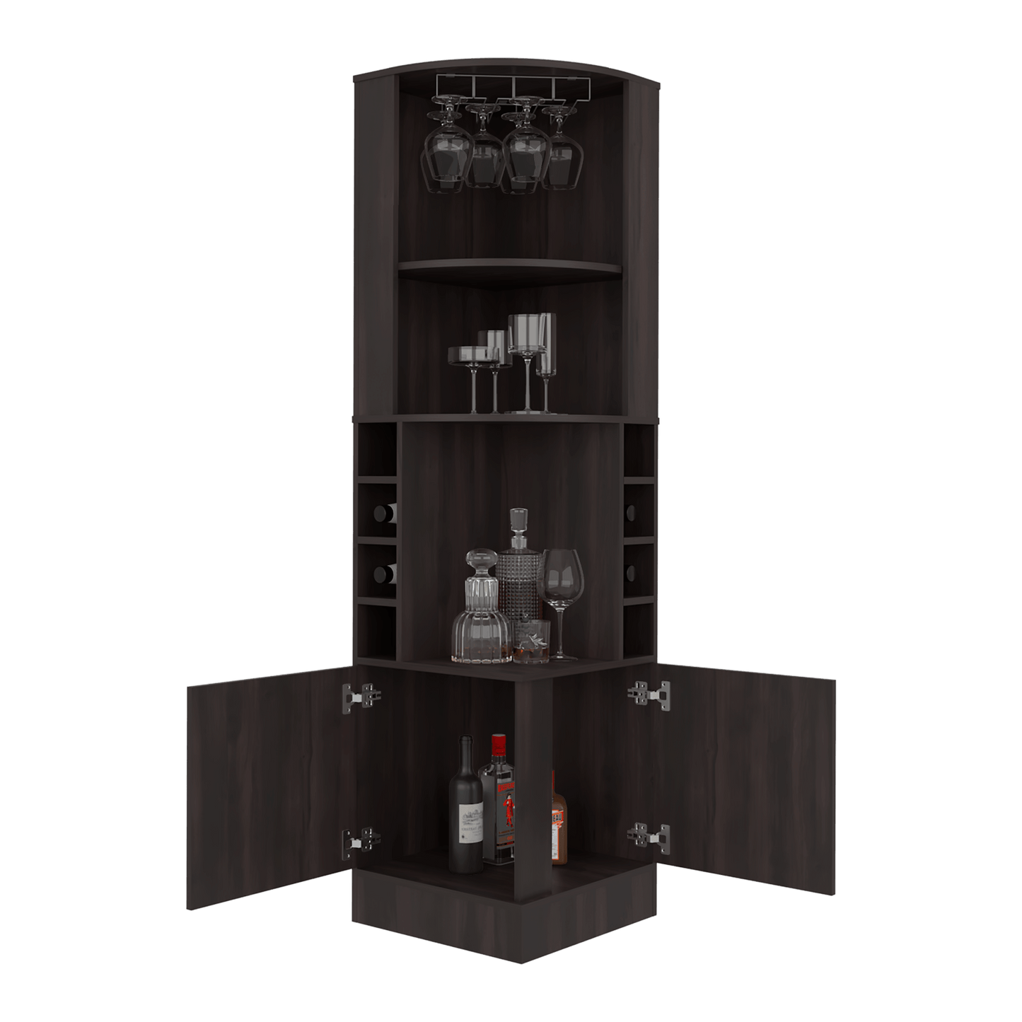 Mueble Bar Esquinero Beijing 180X46X46 Rta Nogal Zf