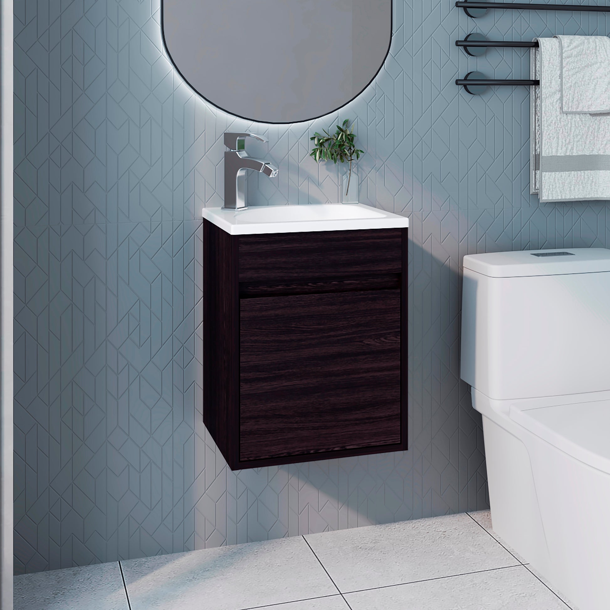 Mueble De Baño Furman 49X39X32 Rta Wengue Zf