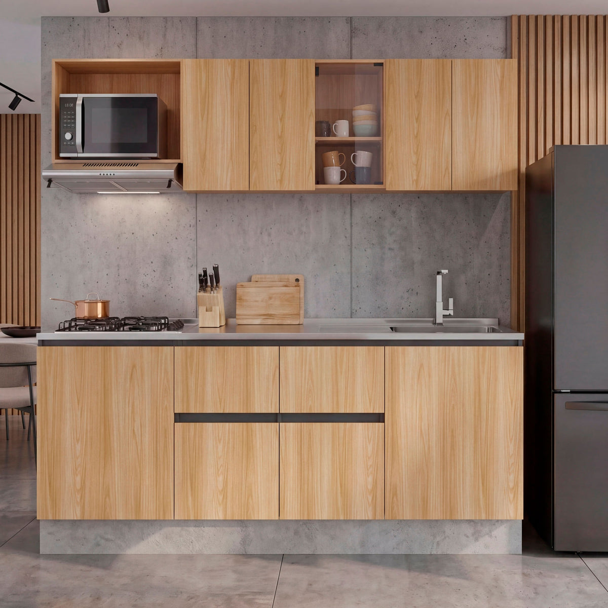 Cocina Amantia Derecha 208X212X52 Rta Fresno Eu