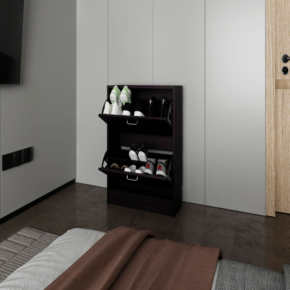 Zapatero Inola 2 Puertas 80X63X24 Rta Wengue