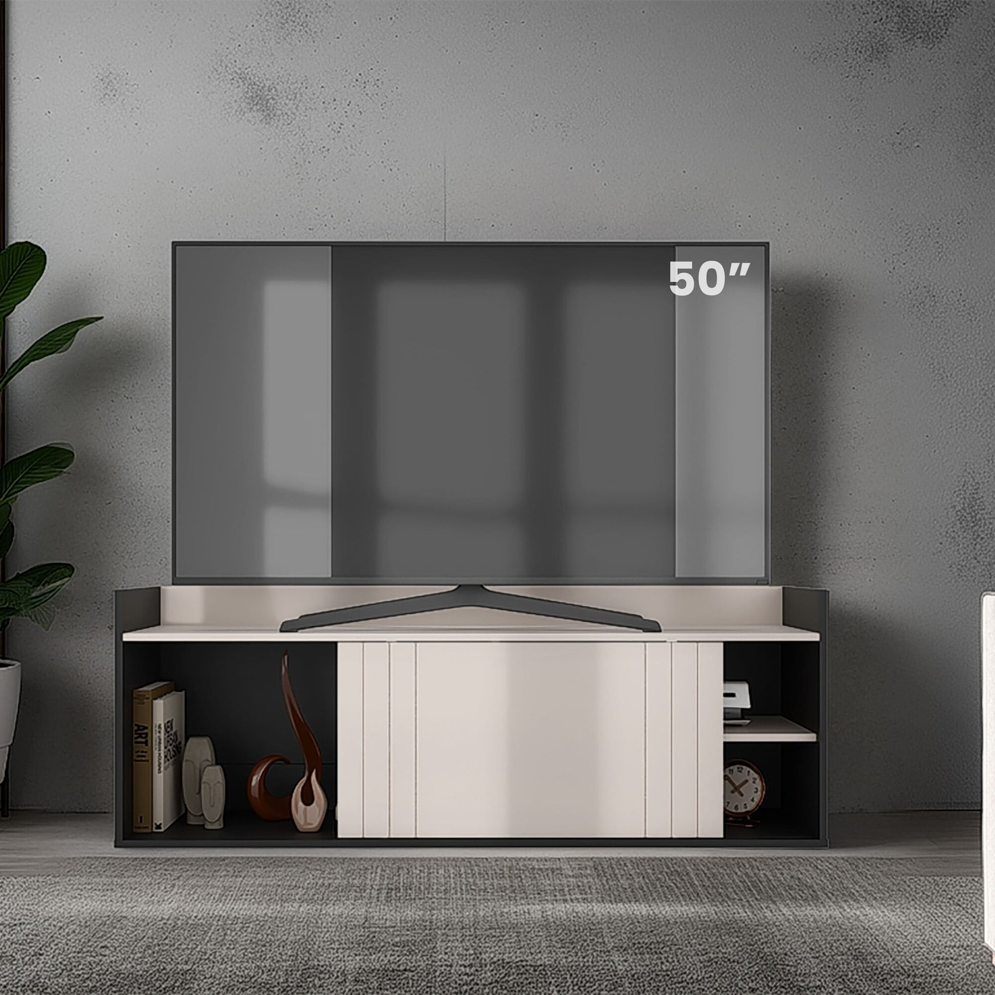 Mesa De Tv 60" Cuera 51X141X36 Rta Capri Wengue