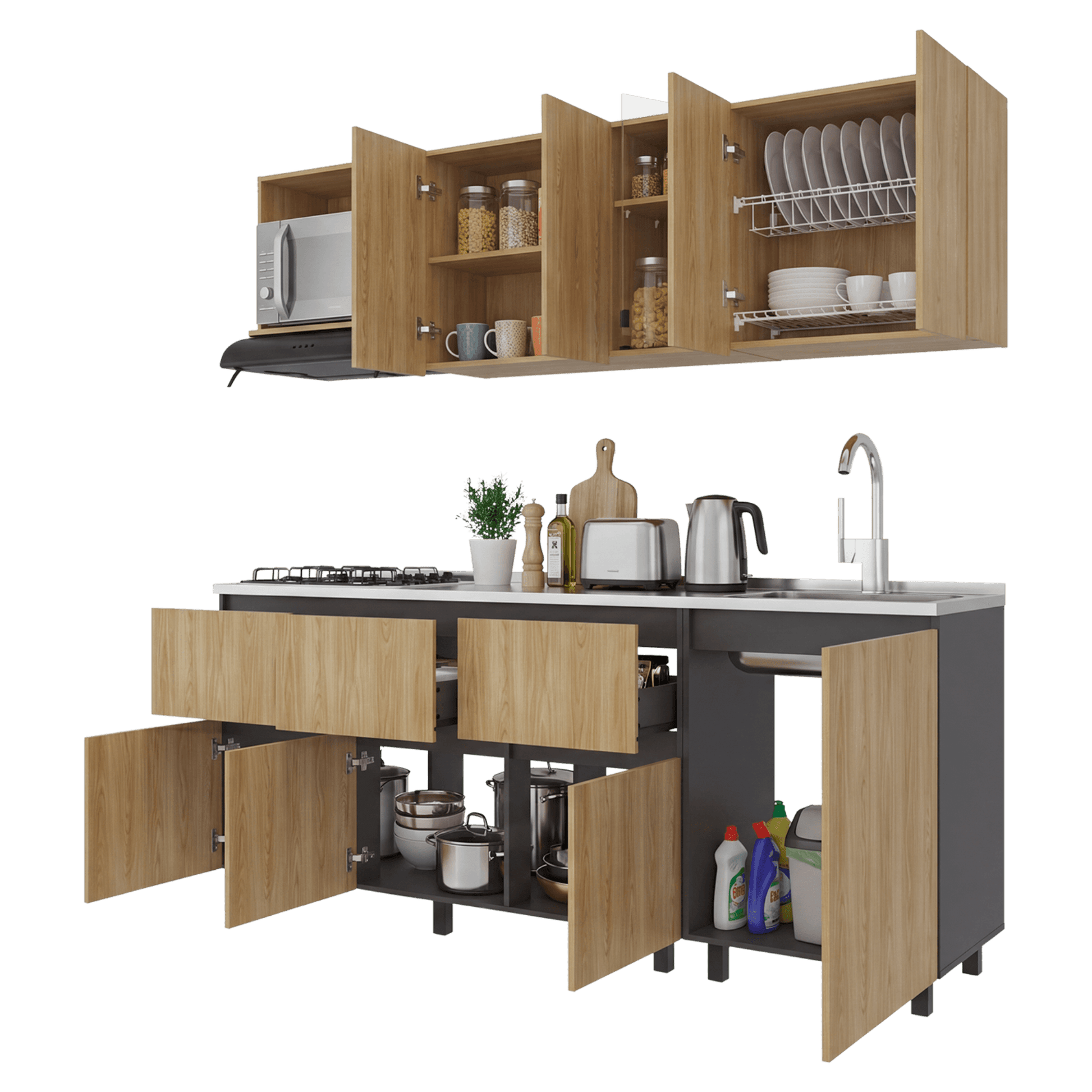Cocina Lirio 210 Derecha 210X212X52 Rta Fresno Eu