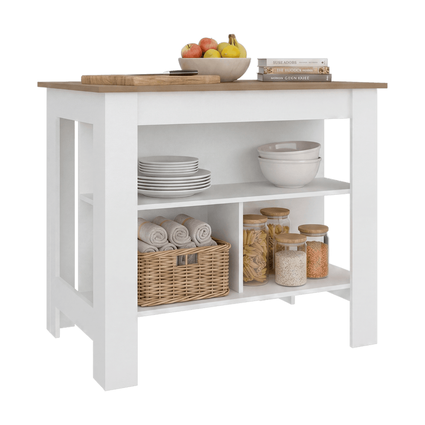 Isla De Cocina Cala 90X103X70 Rta Blanco Fresno Zf