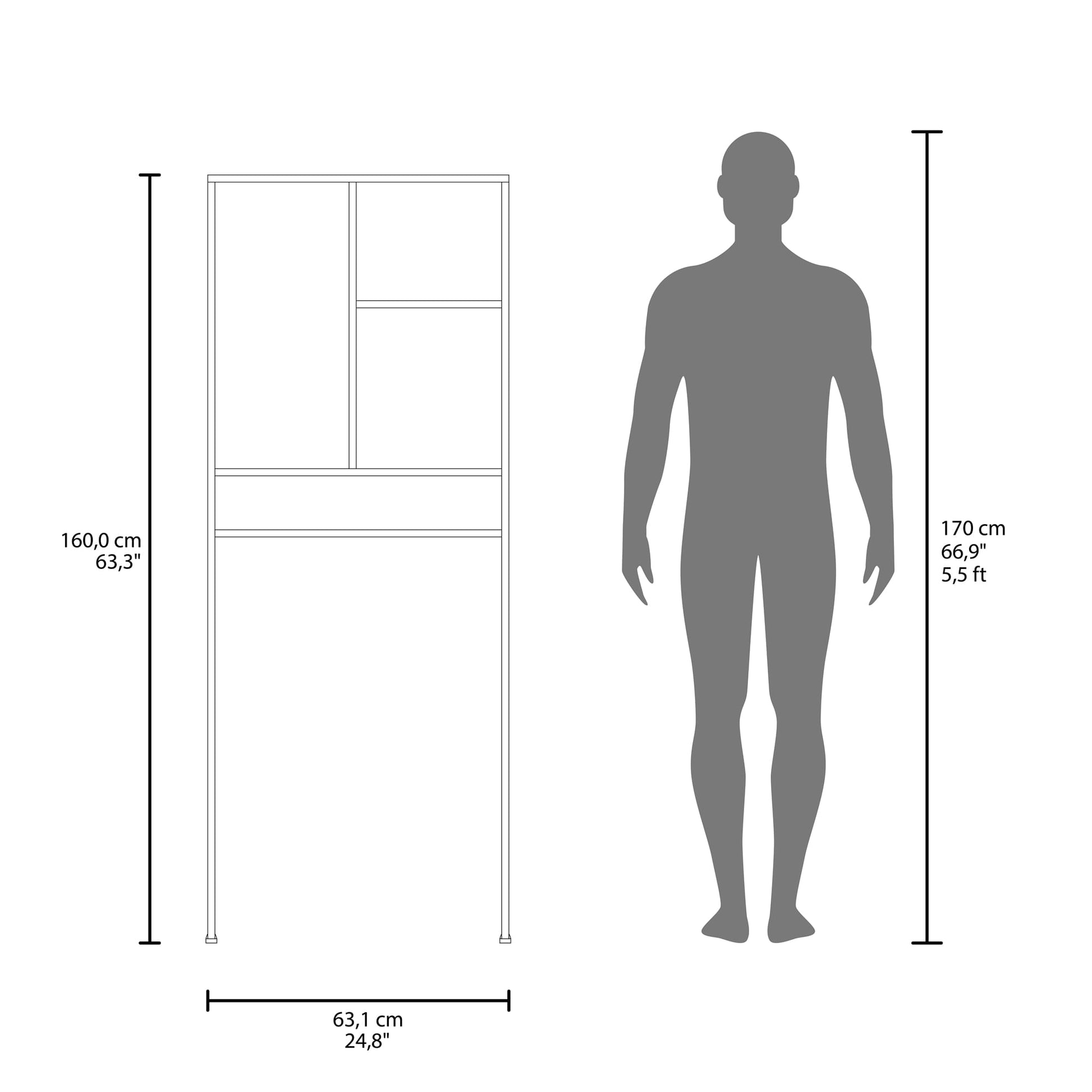 Optimizador De Baño Bath 160X63X26 Rta Avellana Zf