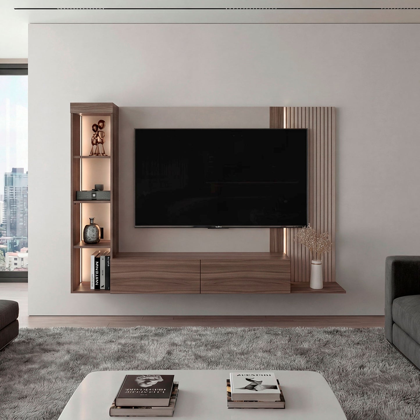 Panel Tv 65 Gamma 127X184X29 Rta Capri Avellana