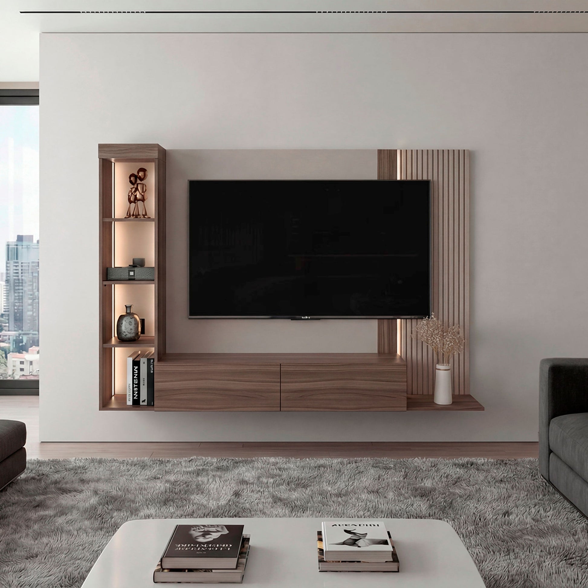 Panel Tv 65 Gamma 127X184X29 Rta Capri Avellana