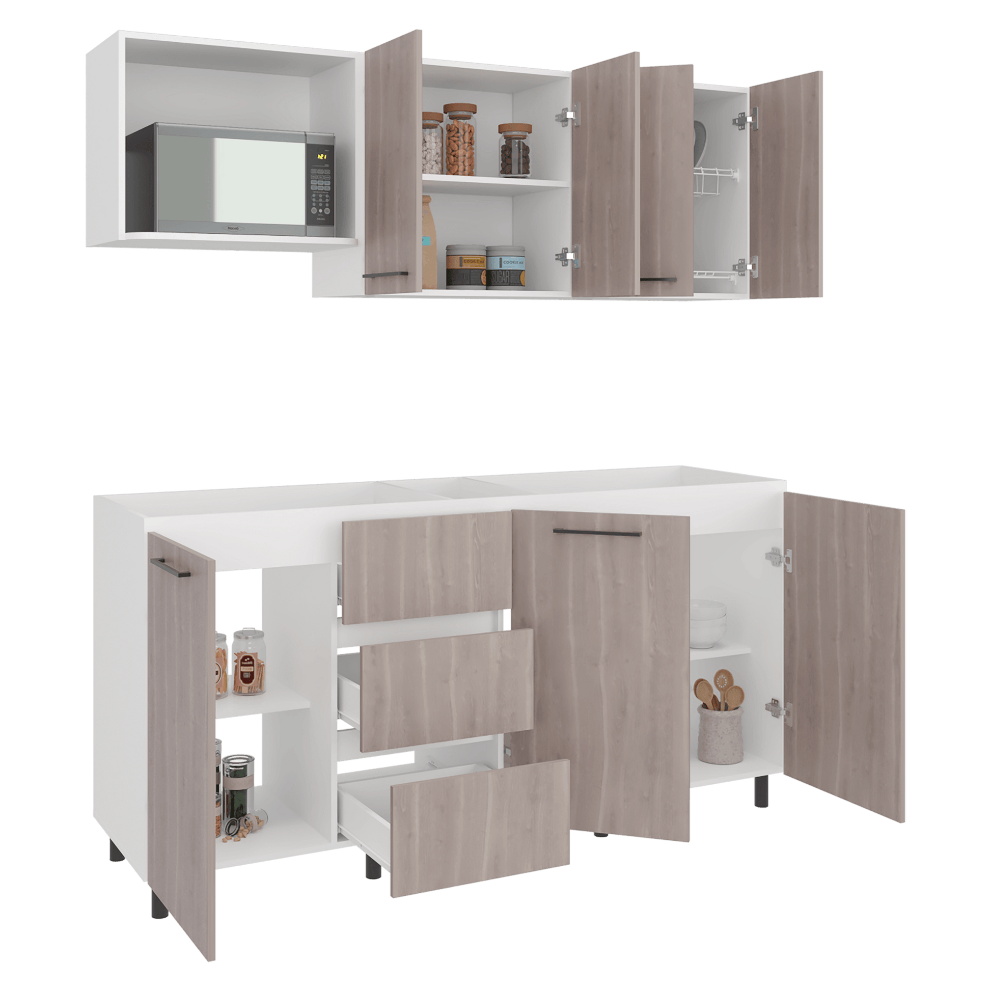 Cocina 180 Erie 60X120X35 Rta Blanco Mqz Bardolino