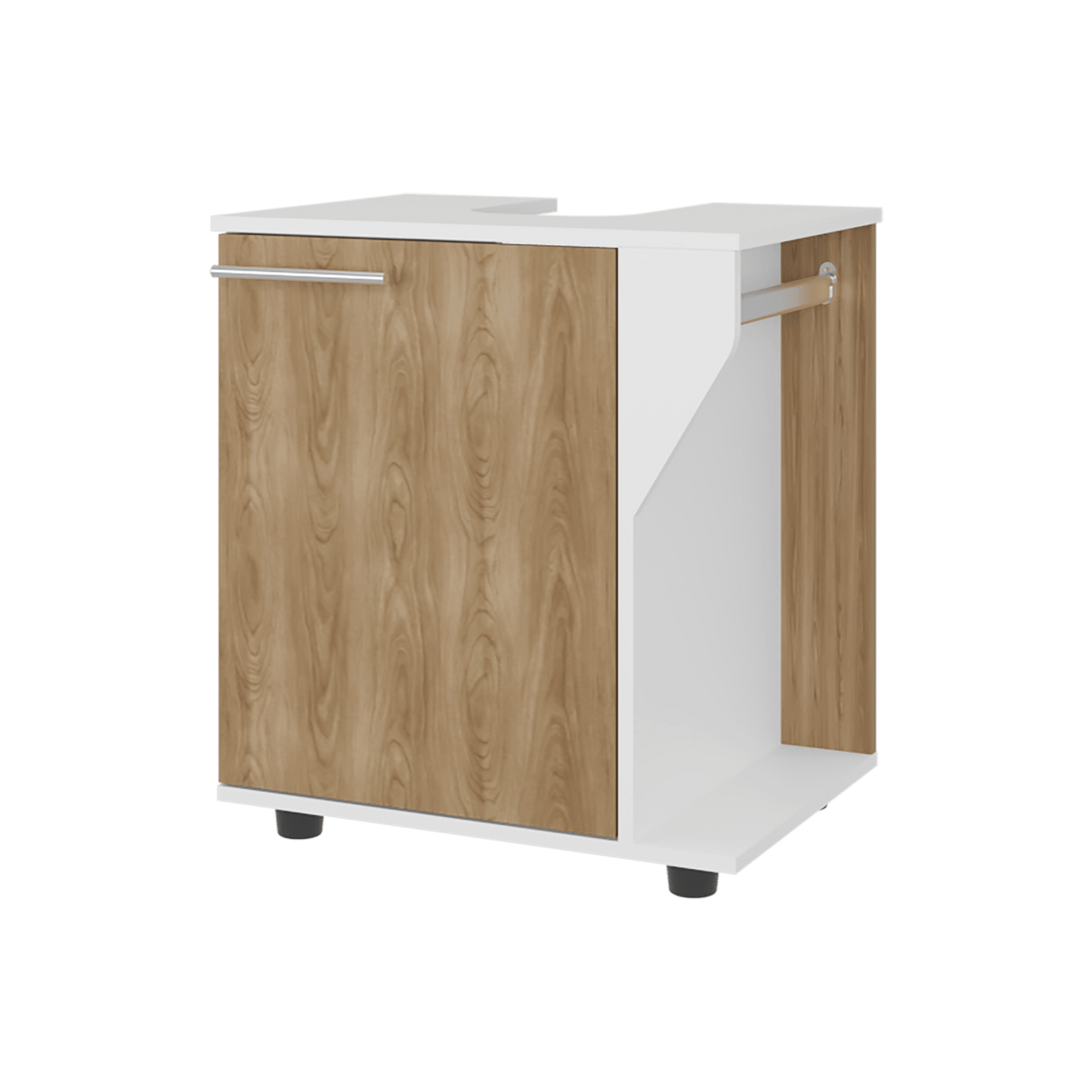 Mueble Lavamanos De Pedestal Phillips 62X56X41 Rta Blanco Fresno