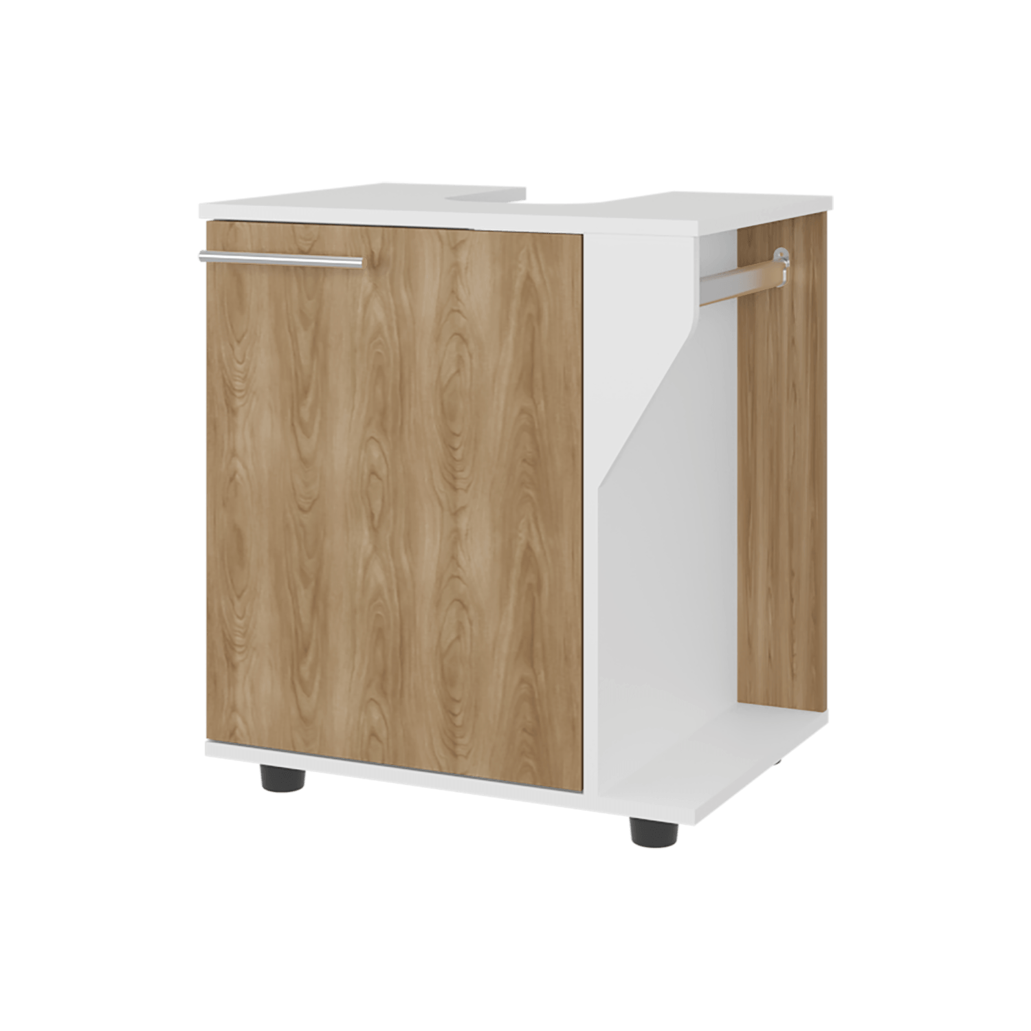 Mueble Lavamanos De Pedestal Phillips 62X56X41 Rta Blanco Fresno