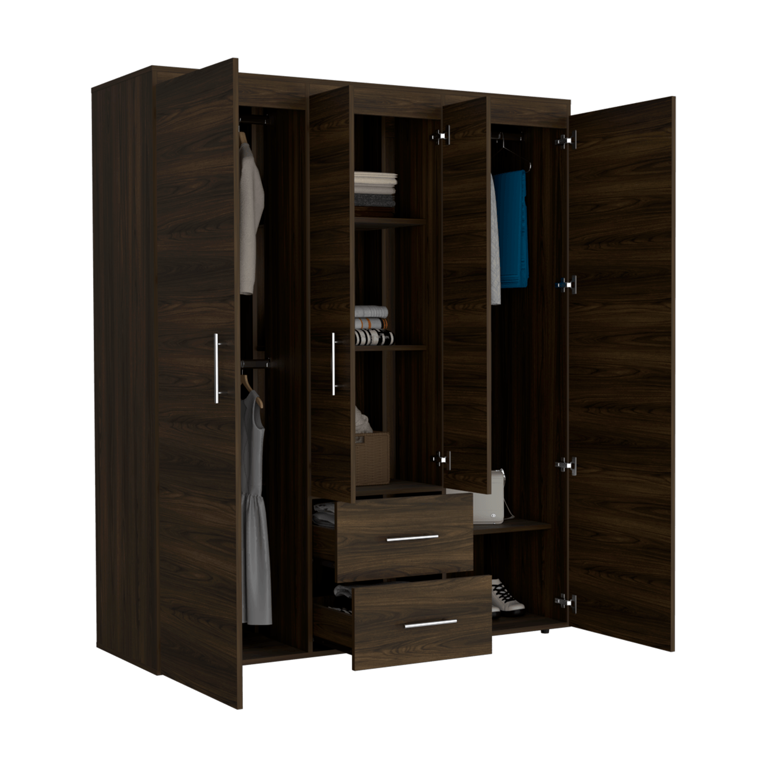 Closet Bariloche Eco 150 177X150X50 Rta Nogal Europeo