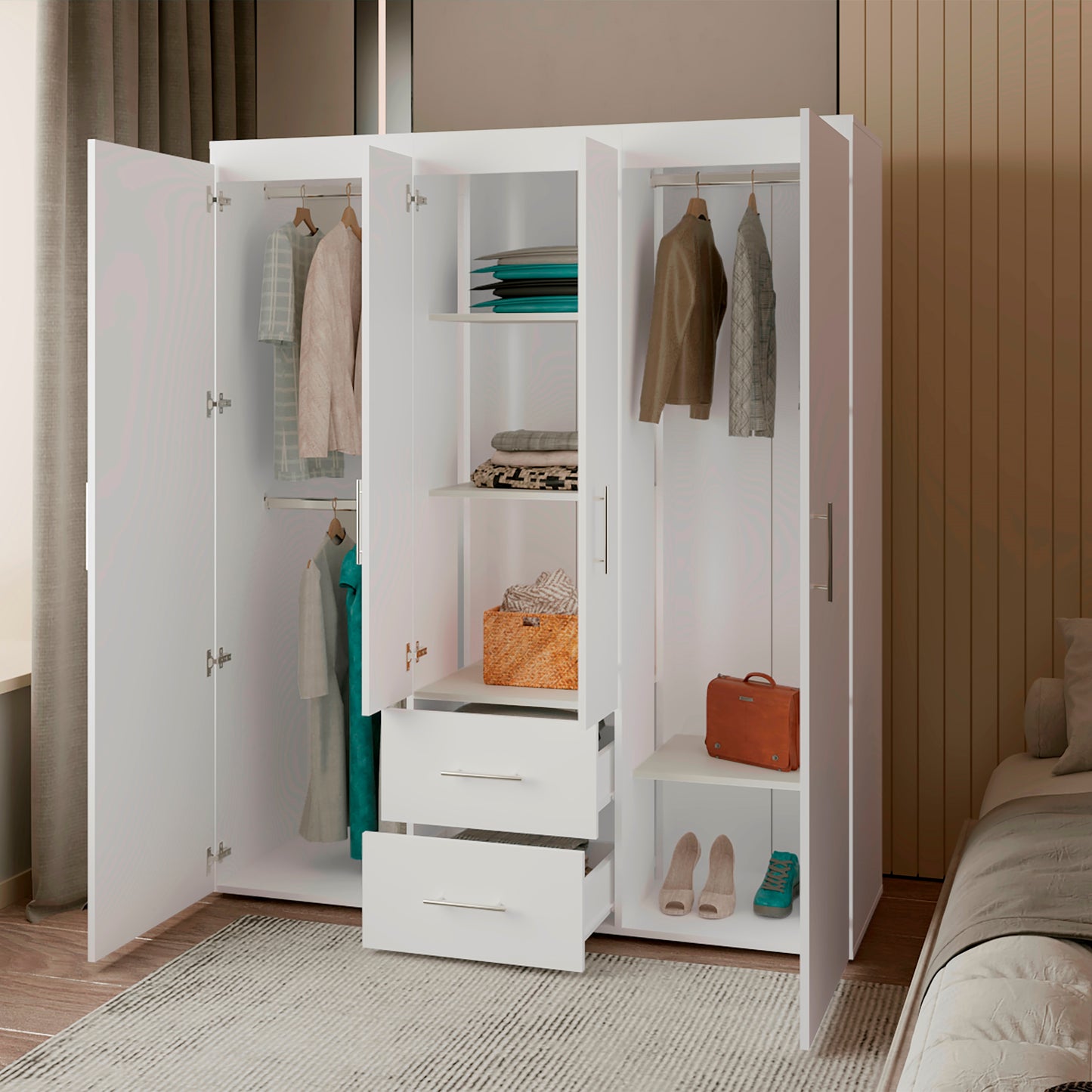 Closet Bariloche Eco 150 177.9X150.3X50.4 Rta Blanco Mqz