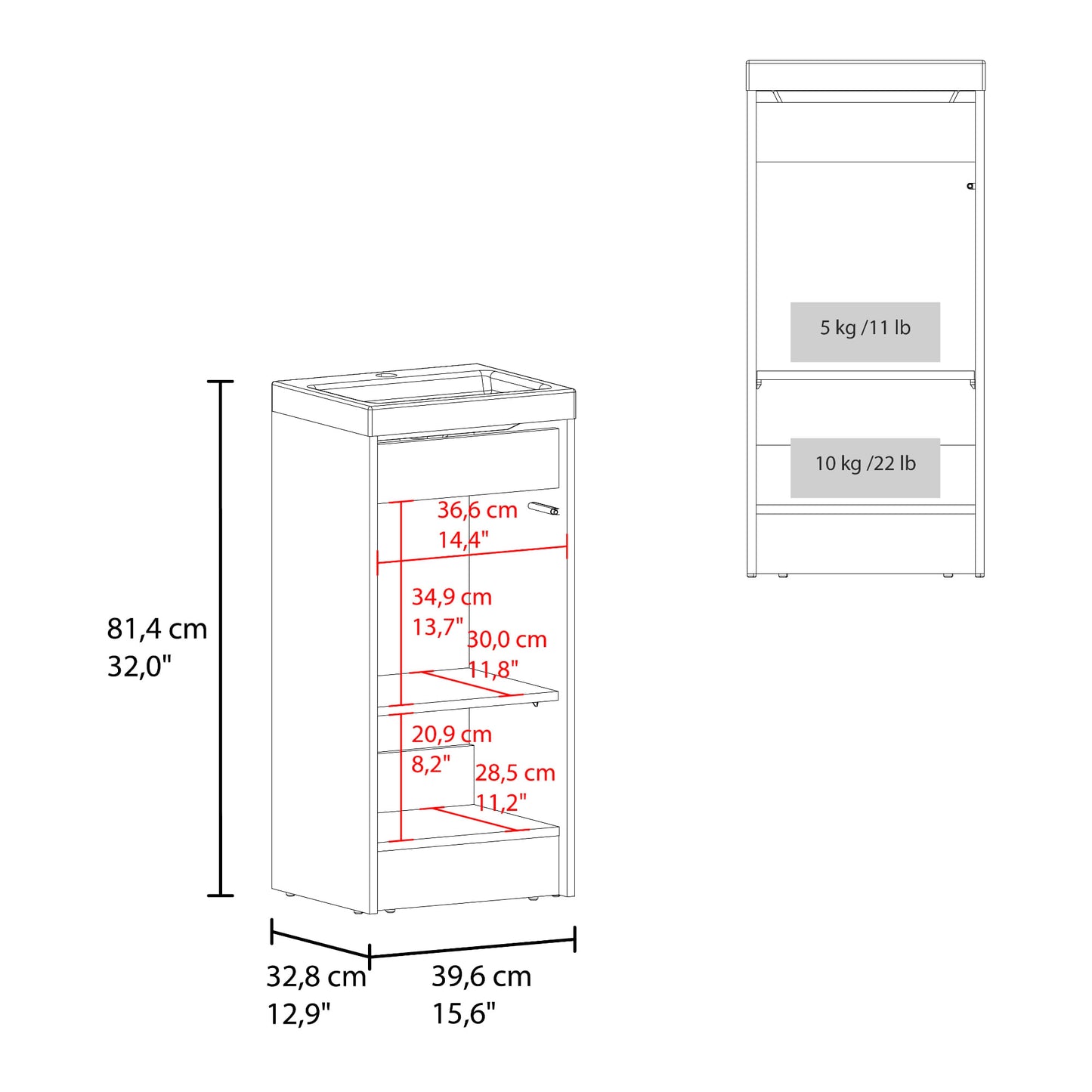 Mueble Lavamanos Syracuse 81X39X33 Rta Wengue Zf