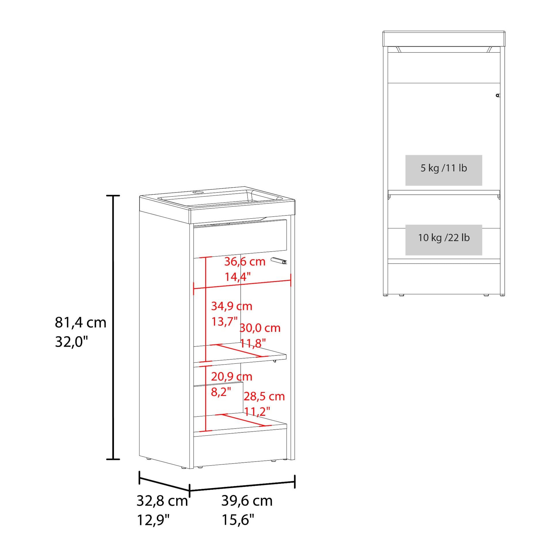 Mueble Lavamanos Syracuse 81X39X33 Rta Wengue Zf
