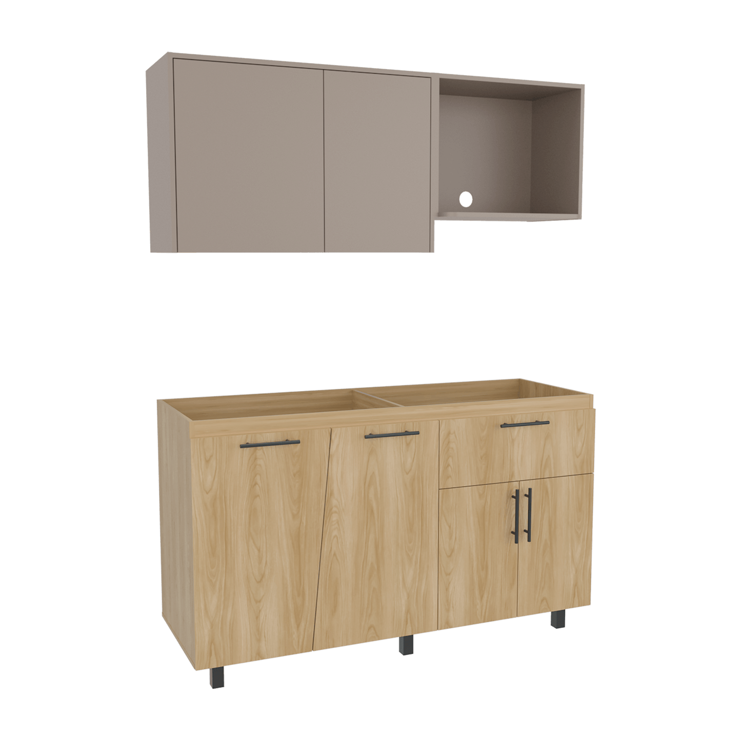 Cocina 150 Emilia 60X150X35 Rta Fresno Eu Taupe